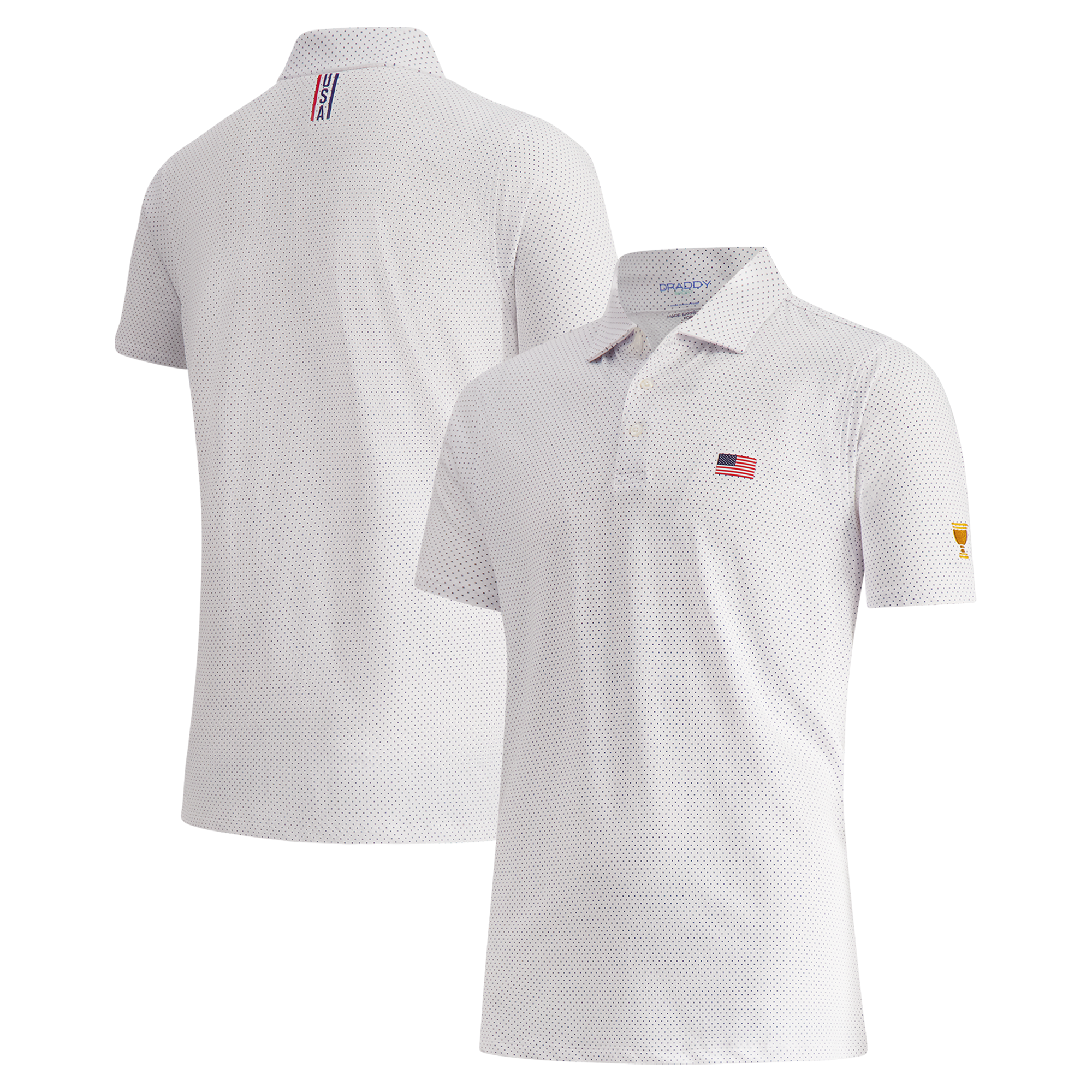 Polo de capitaine B. Draddy White pour homme, équipe américaine la Presidents Cup 2026