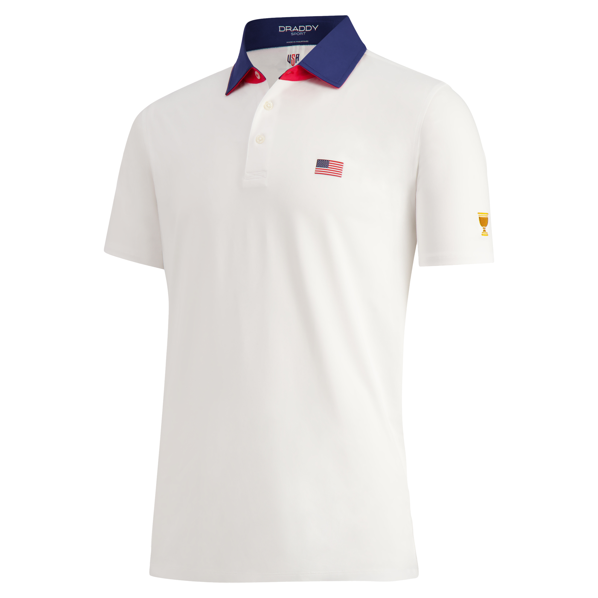 Polo CB de l'équipe américaine B. Draddy White pour hommes, Coupe du Président 2026