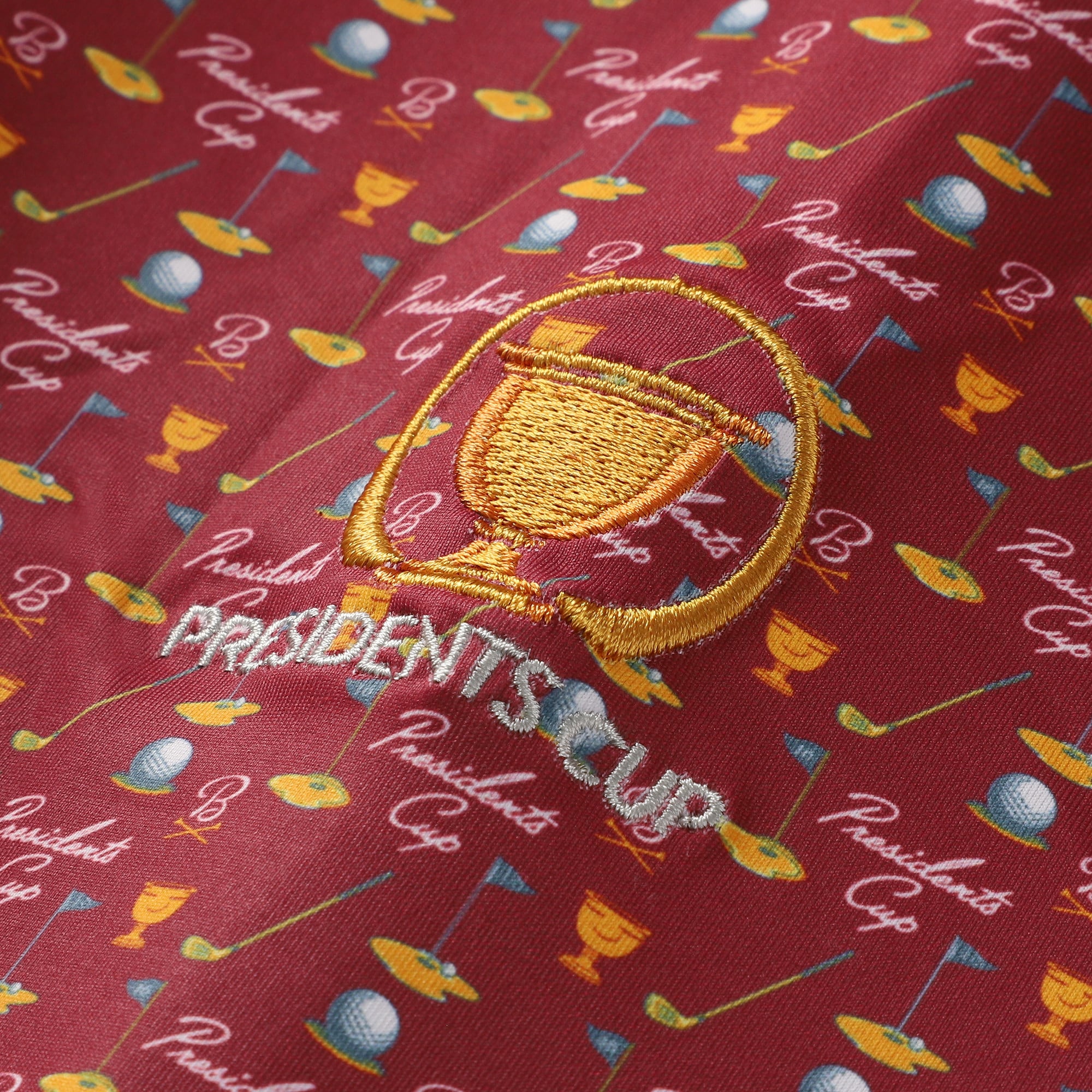 Men's Barstool Golf Maroon 2026 Presidents Cup Printed Polo