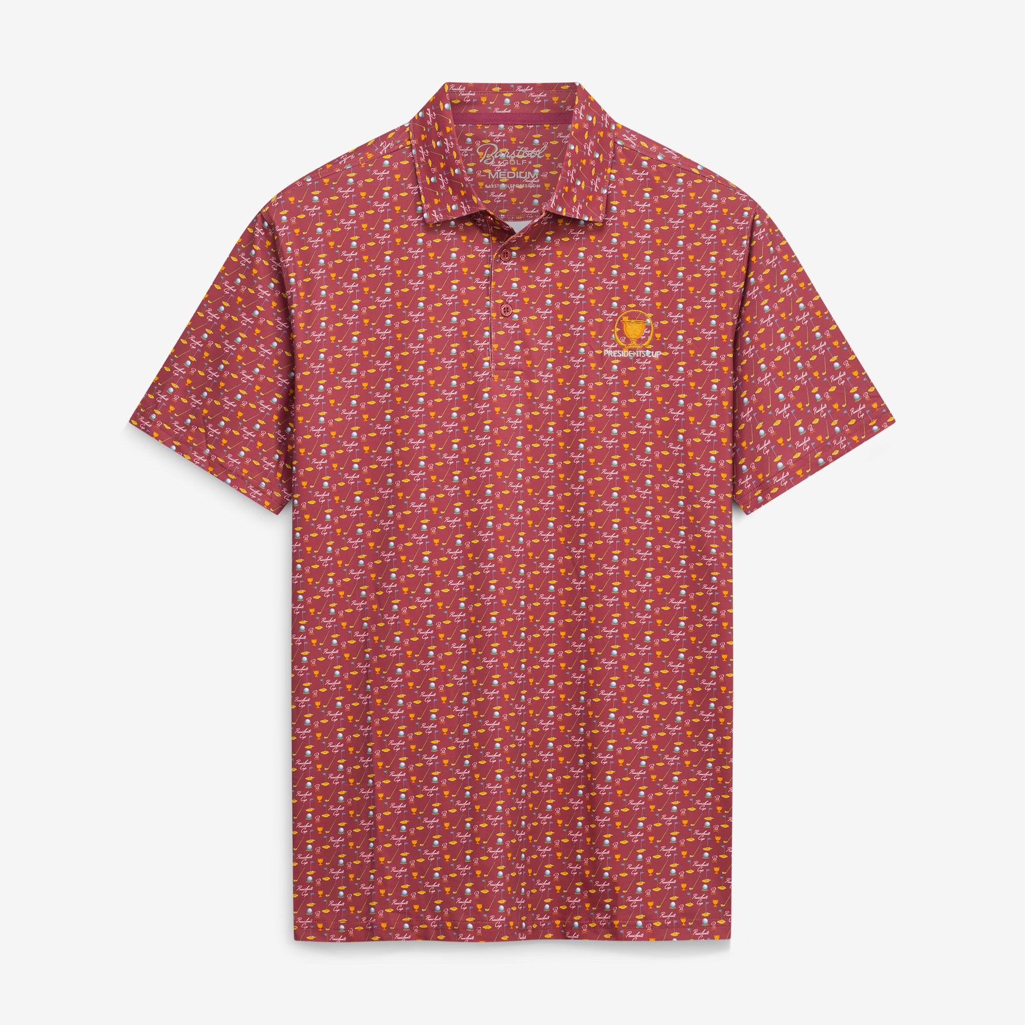 Men's Barstool Golf Maroon 2026 Presidents Cup Printed Polo