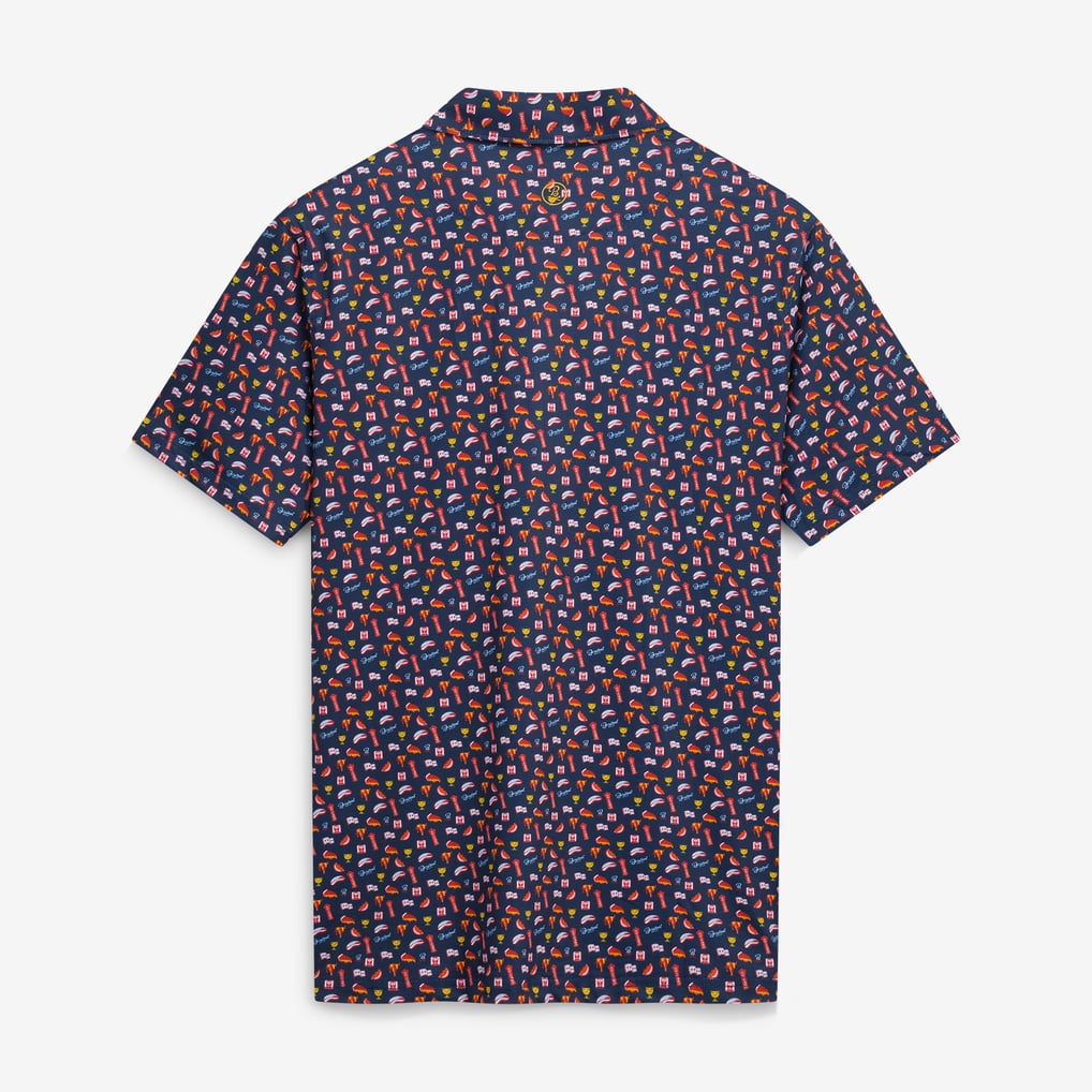 Men's Barstool Golf Navy 2026 Presidents Cup Chicago Printed Polo