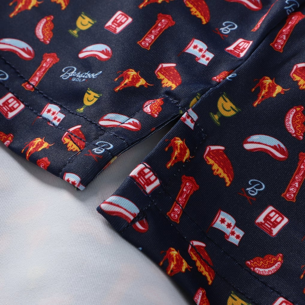 Men's Barstool Golf Navy 2026 Presidents Cup Chicago Printed Polo