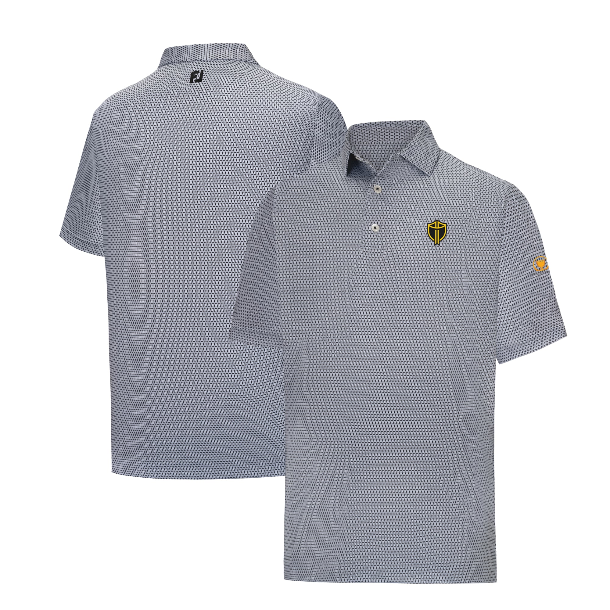 Men's FootJoy Gray Presidents Cup ProDry International Team Stellar Print Lisle Polo
