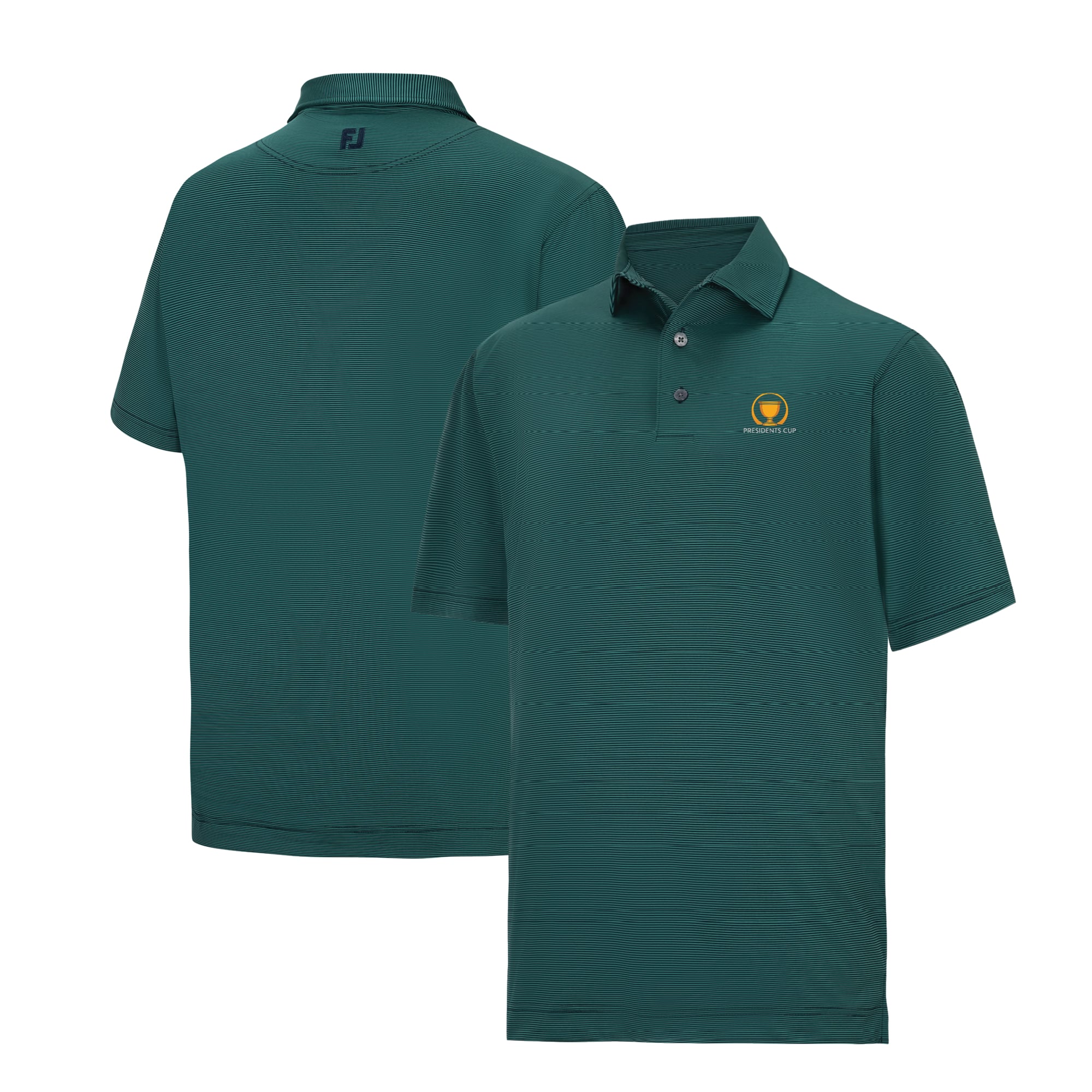 Men's FootJoy Green Presidents Cup ProDry MICROFEEDER Stripe Lisle Polo