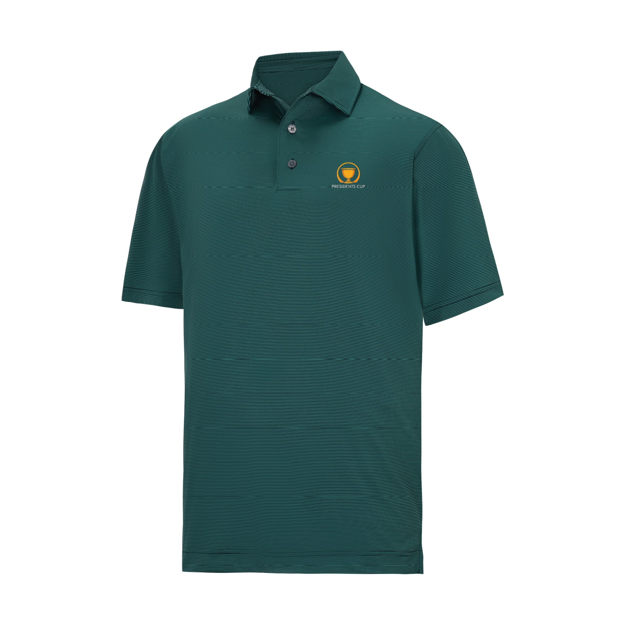 Men's FootJoy Green Presidents Cup ProDry MICROFEEDER Stripe Lisle Polo