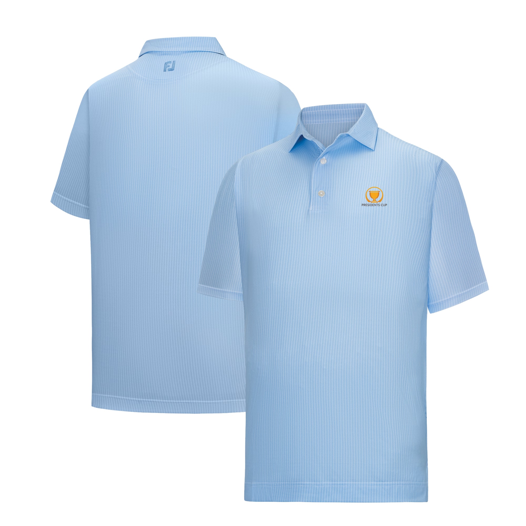 Men's FootJoy Light Blue Presidents Cup Tee Time Print Lisle Polo