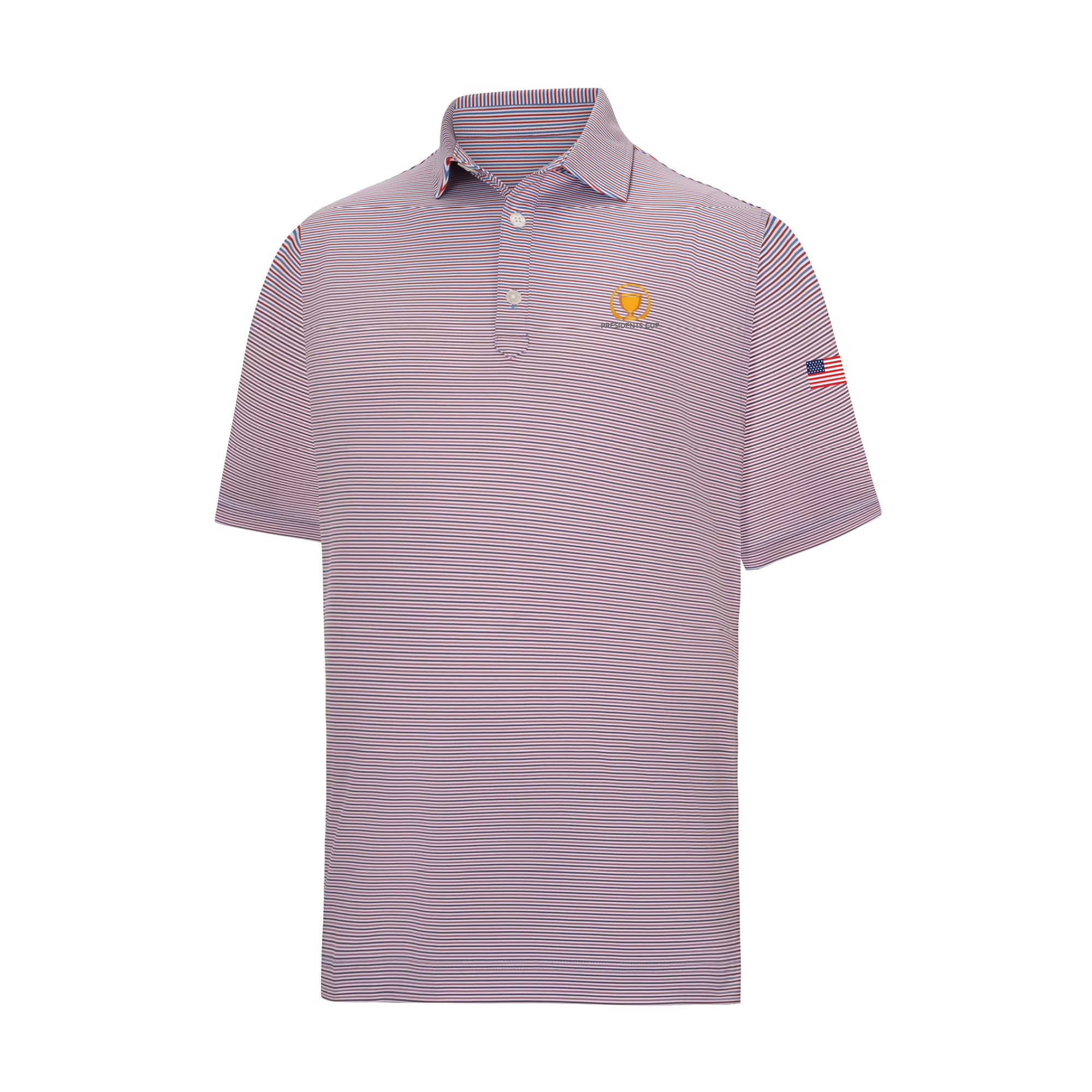 Men's FootJoy Red Presidents Cup ProDry Team USA Smooth Stripe Lisle Polo
