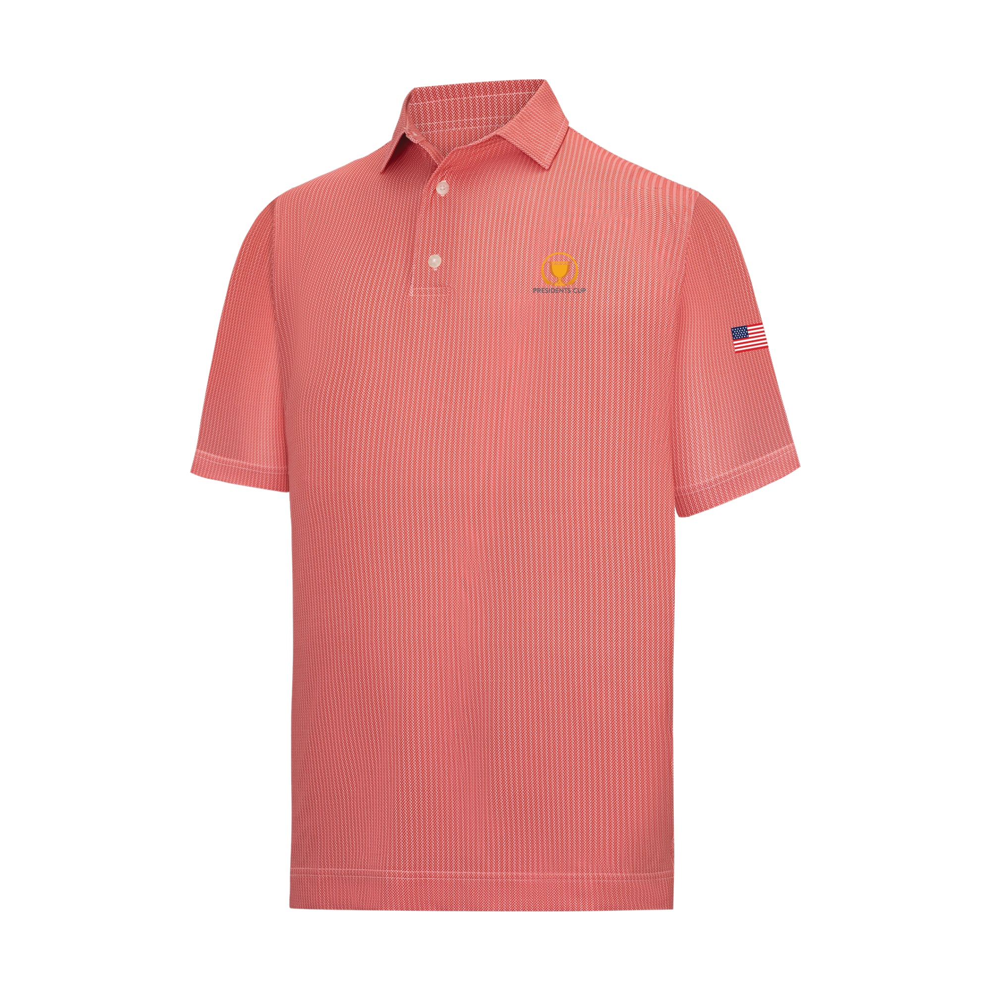 Men's FootJoy Red Presidents Cup ProDry Team USA Tee Time Print Lisle Polo