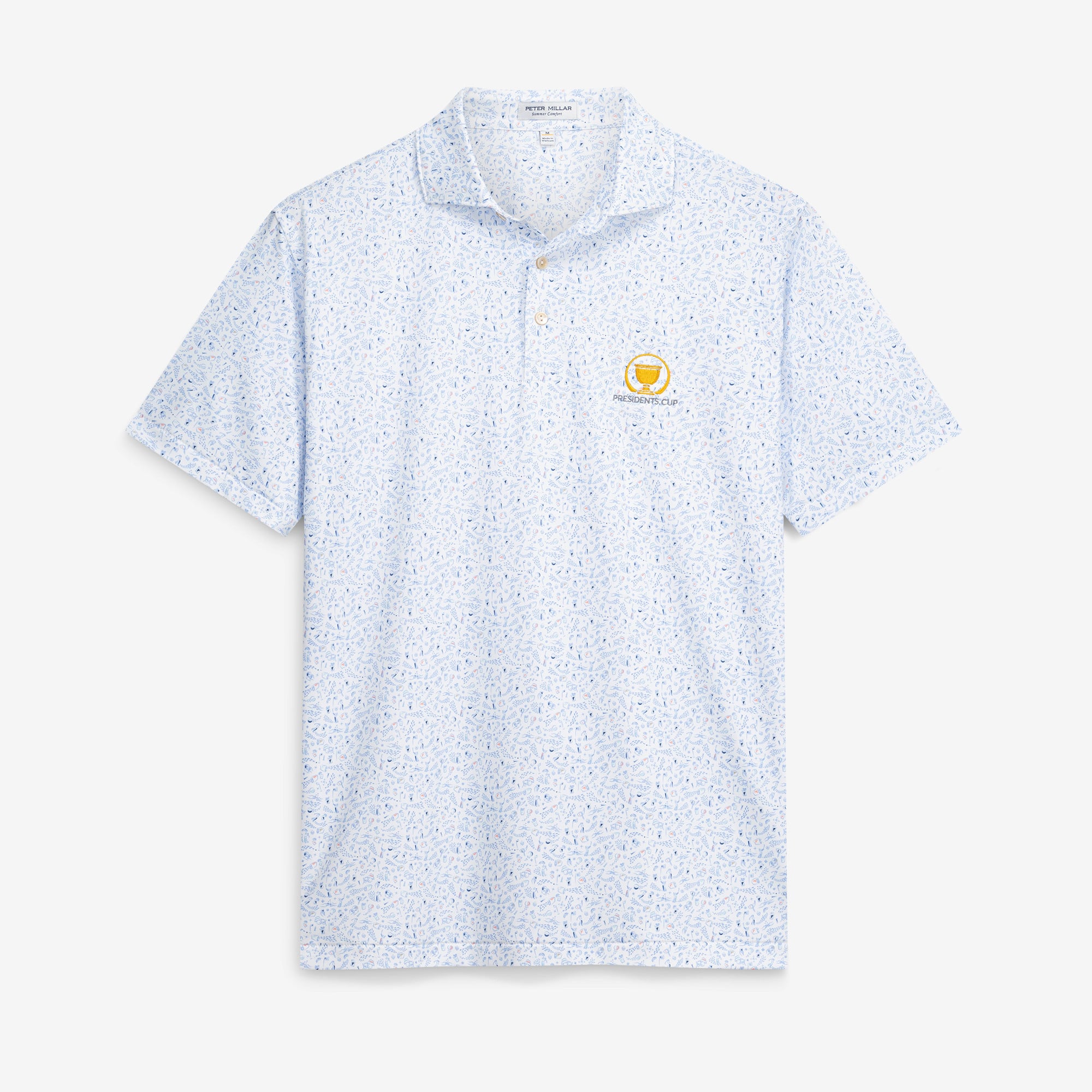 Polo de performance Peter Millar blanc Presidents Cup Nice Shot pour homme