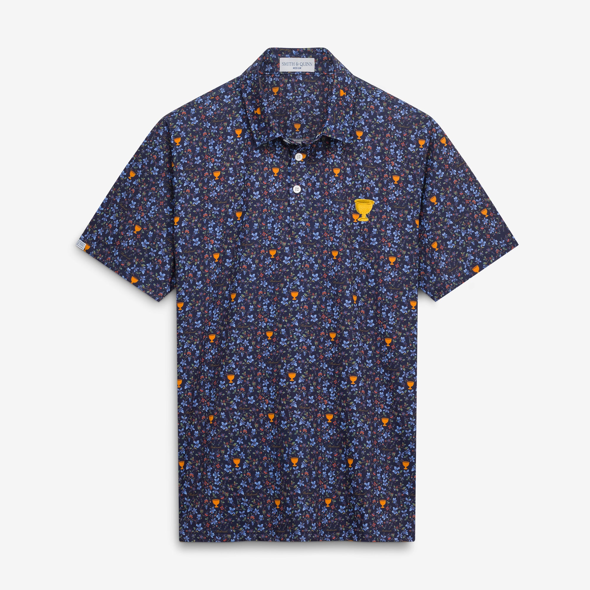 Men's Smith & Quinn Navy 2026 Presidents Cup Trophy Floral Polo