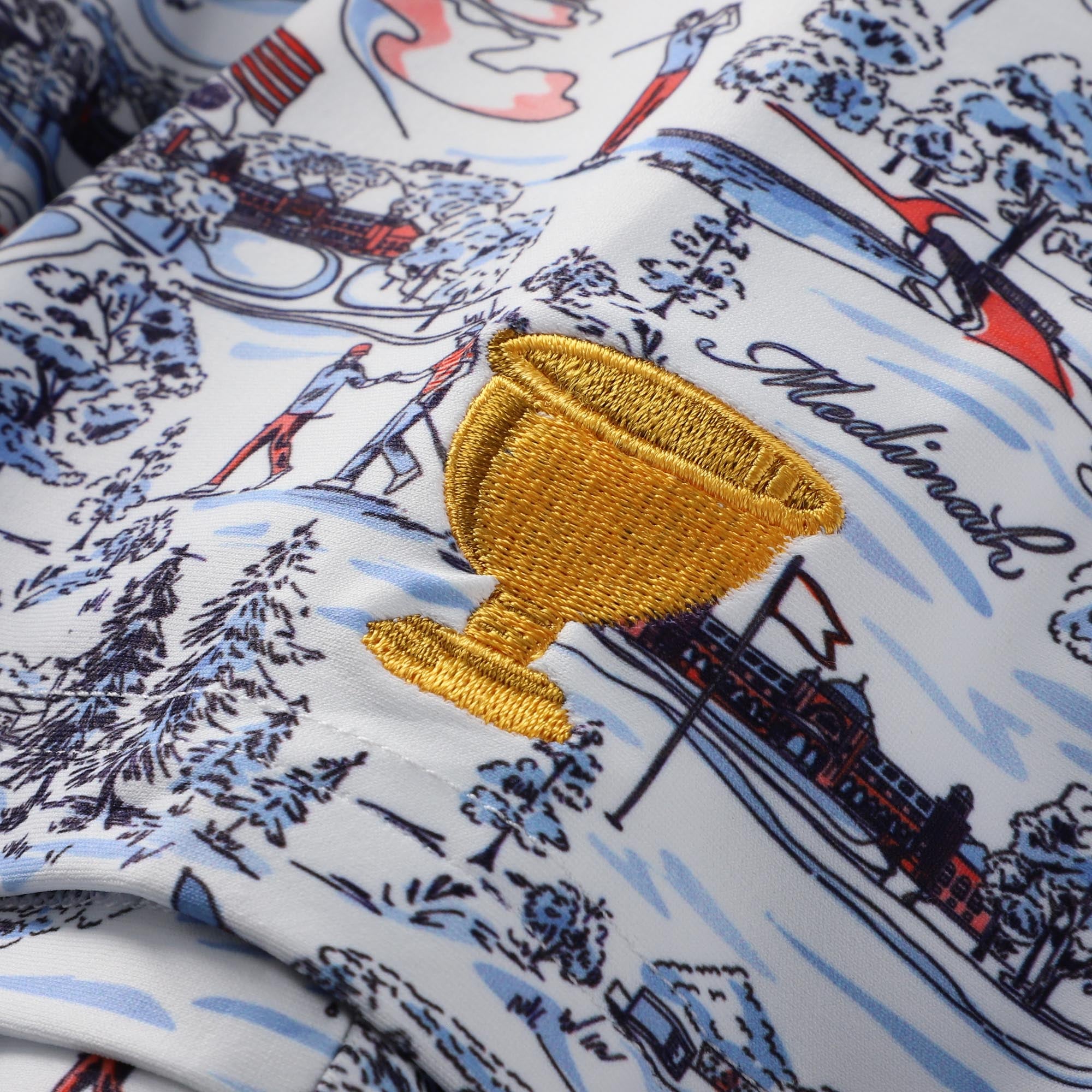 Men's Smith & Quinn White 2026 Presidents Cup Medinah Toile Boatyard Button-Down T-Shirt
