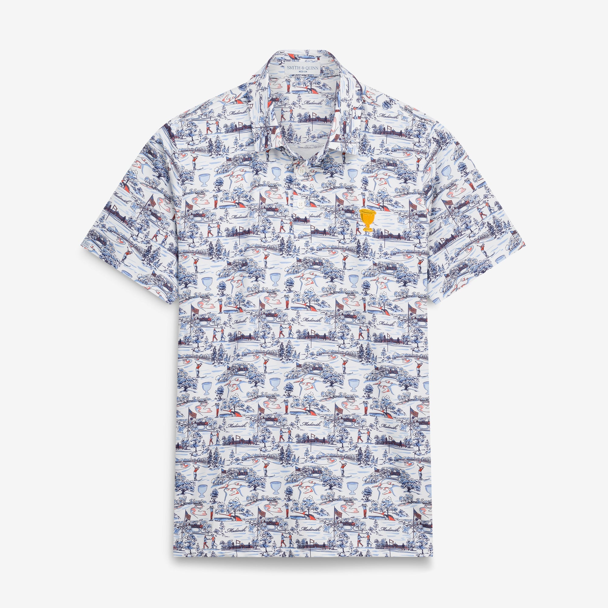 Men's Smith & Quinn White 2026 Presidents Cup Medinah Toile Polo
