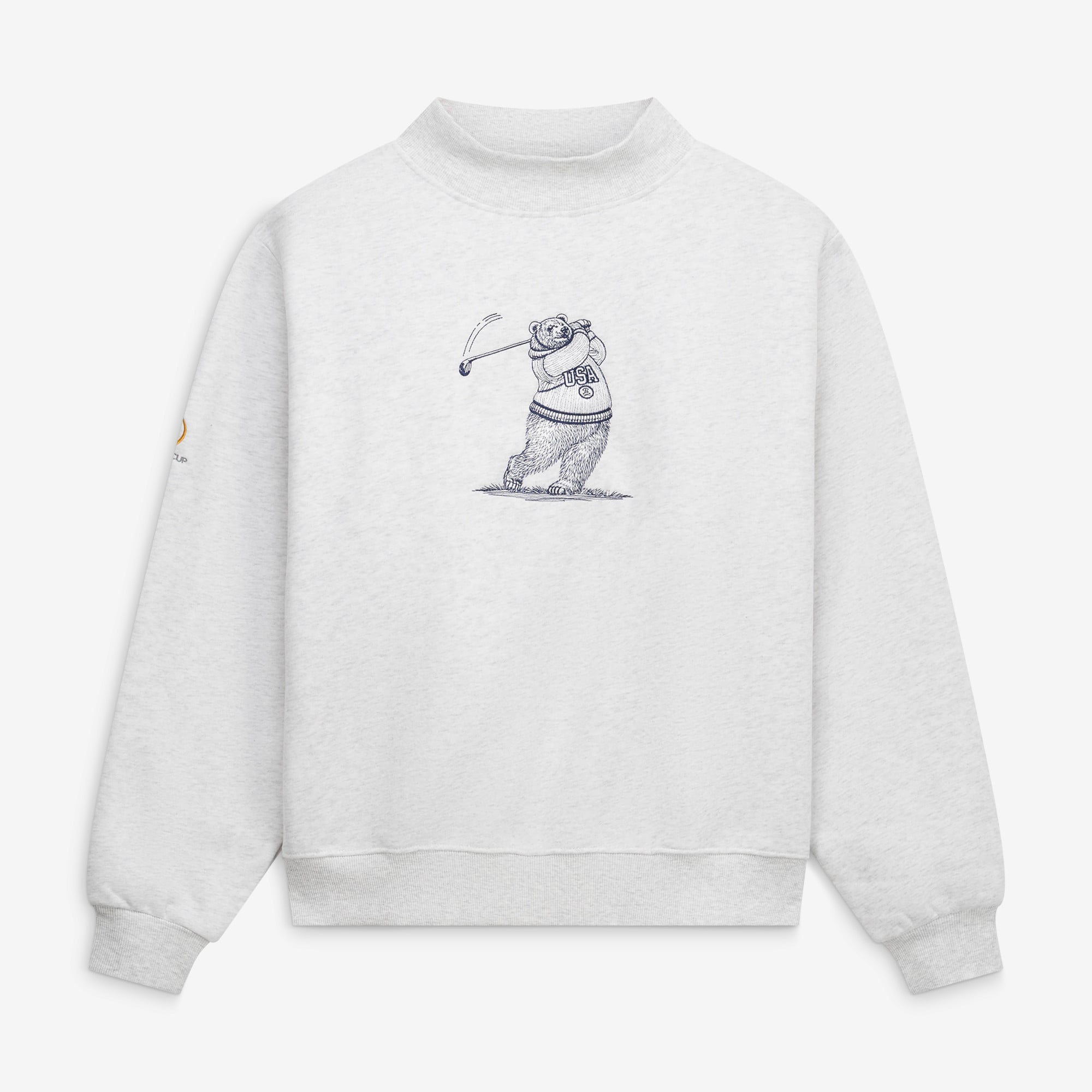 Women's Barstool Golf Gray 2026 Presidents Cup Golfing Bear Sweatshirt