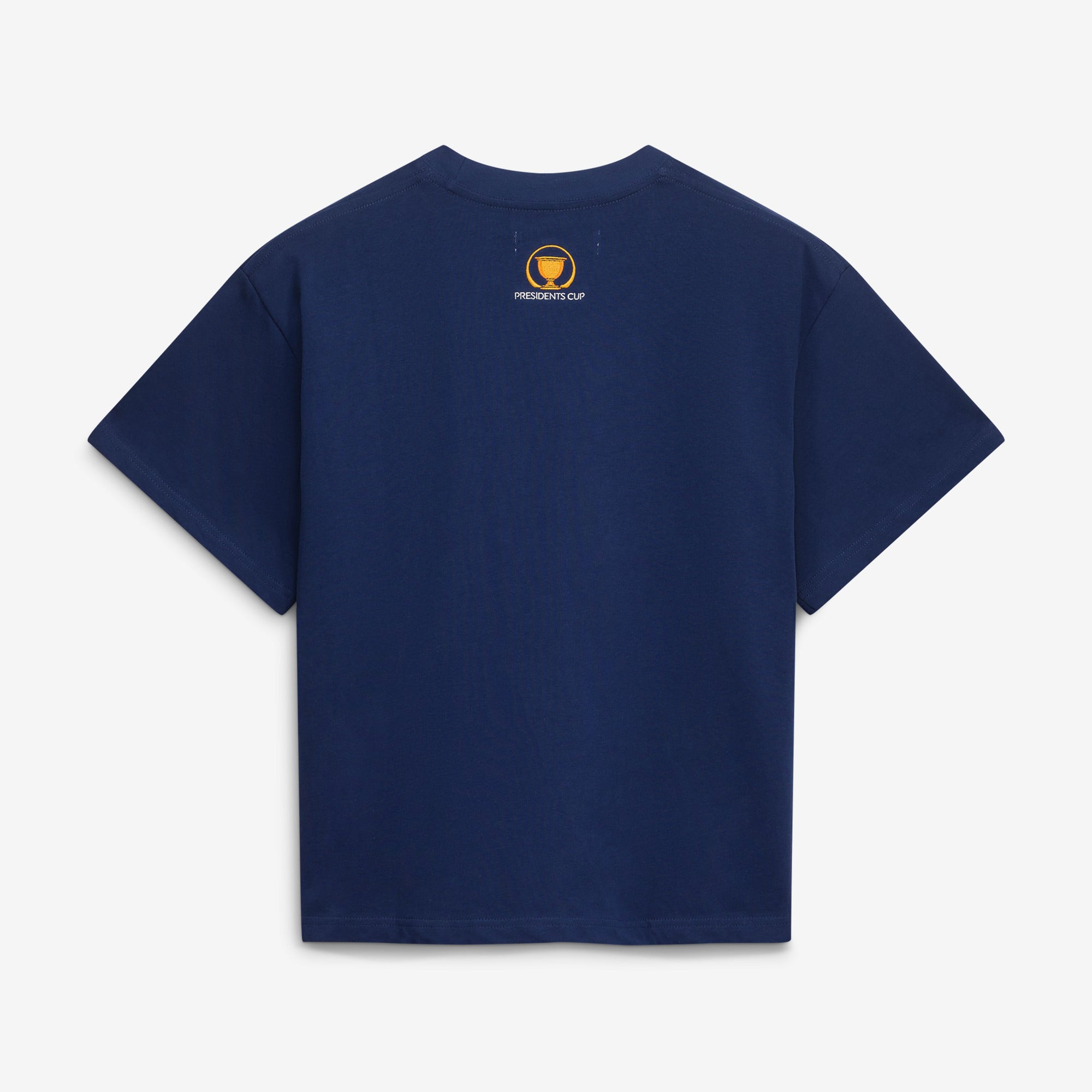 Women's Barstool Golf Navy 2026 Presidents Cup Embroidered T-Shirt