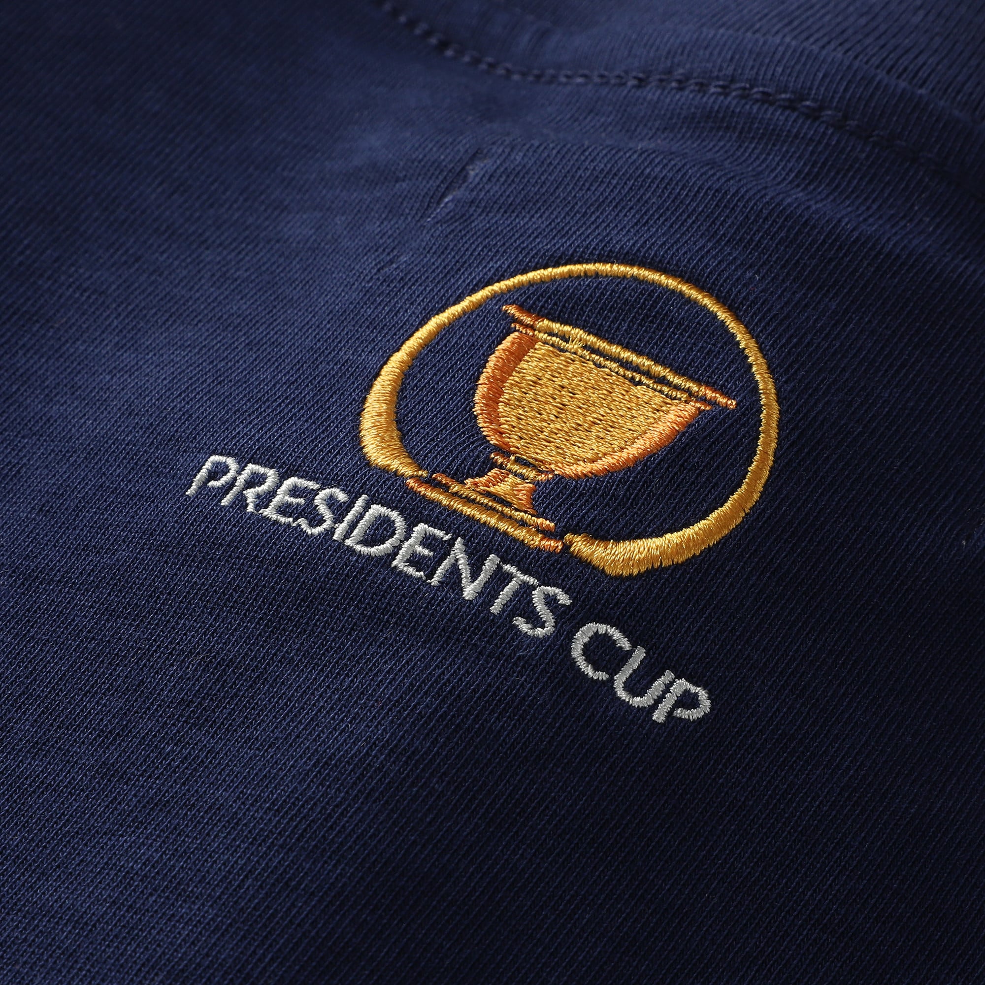 Women's Barstool Golf Navy 2026 Presidents Cup Embroidered T-Shirt