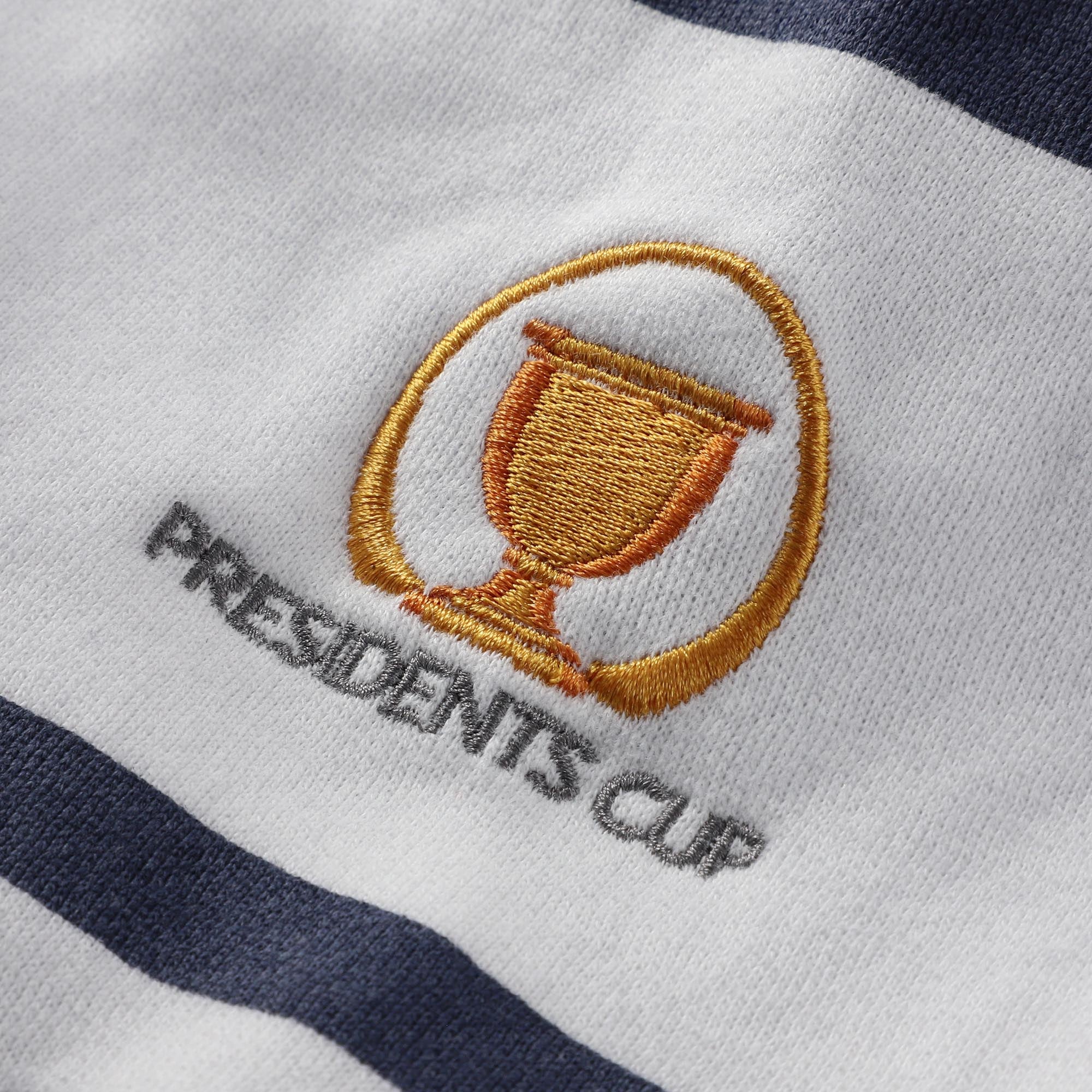 Women's Barstool Golf Navy 2026 Presidents Cup Varsity Sweatshirt