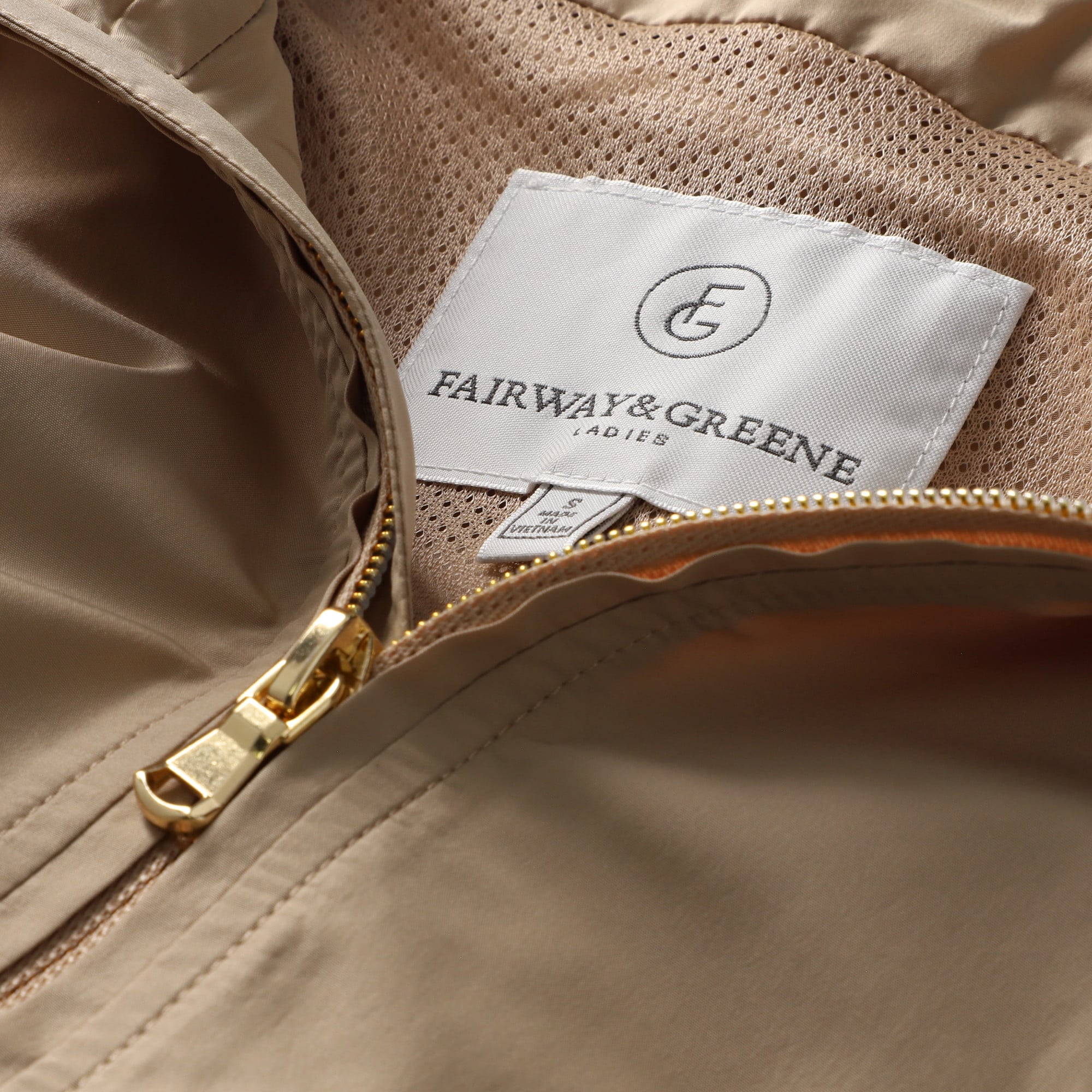 Women's Fairway & Greene  Tan Presidents Cup International Team Hadley Full-Zip Windbreaker Jacket