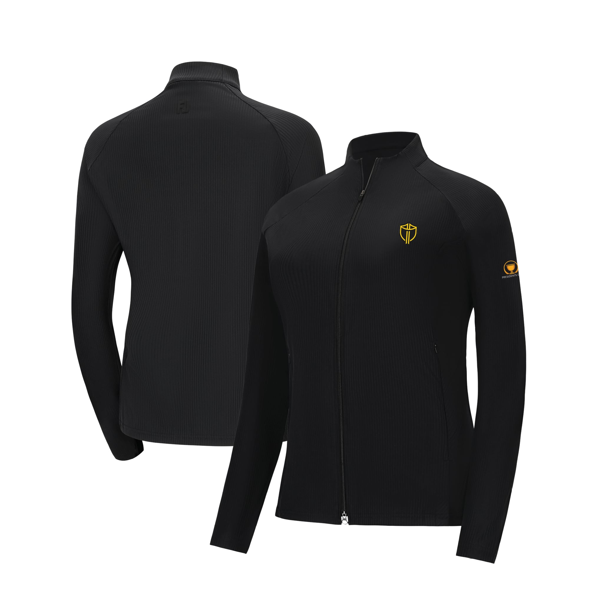 Women's FootJoy Black Presidents Cup International Team Ribbed Raglan Full-Zip Jacket