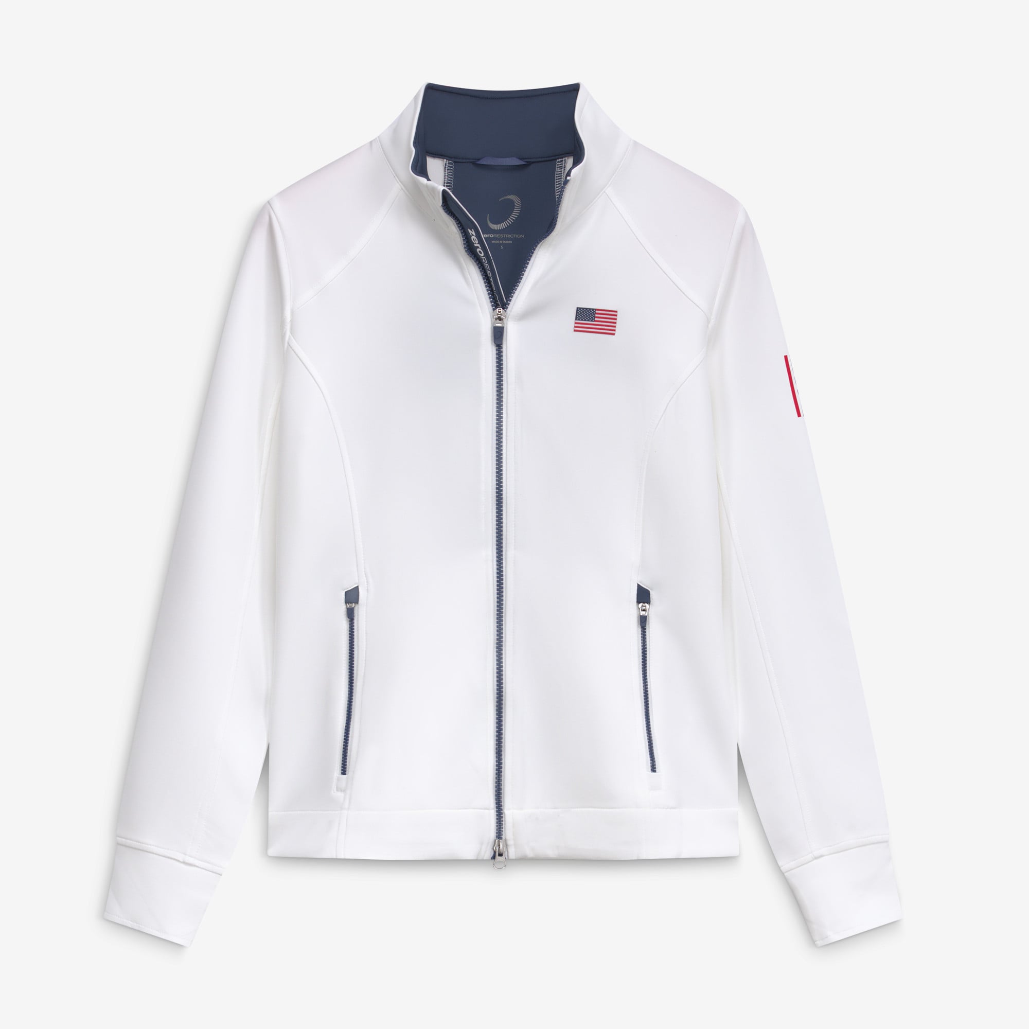 Women's Zero Restriction  White Presidents Cup Mikaela Full-Zip Jacket