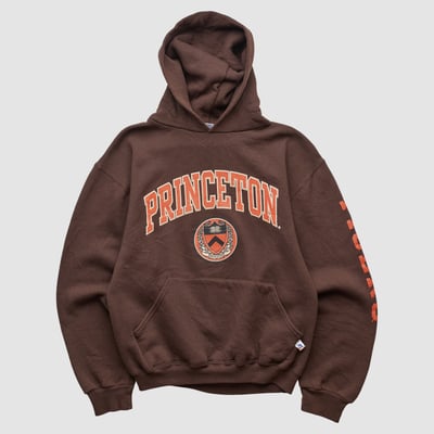 Princeton Tigers Russell 2000s Hooded Pullover Sweatshirt - Brown - XS by Fanatics Real Vintage