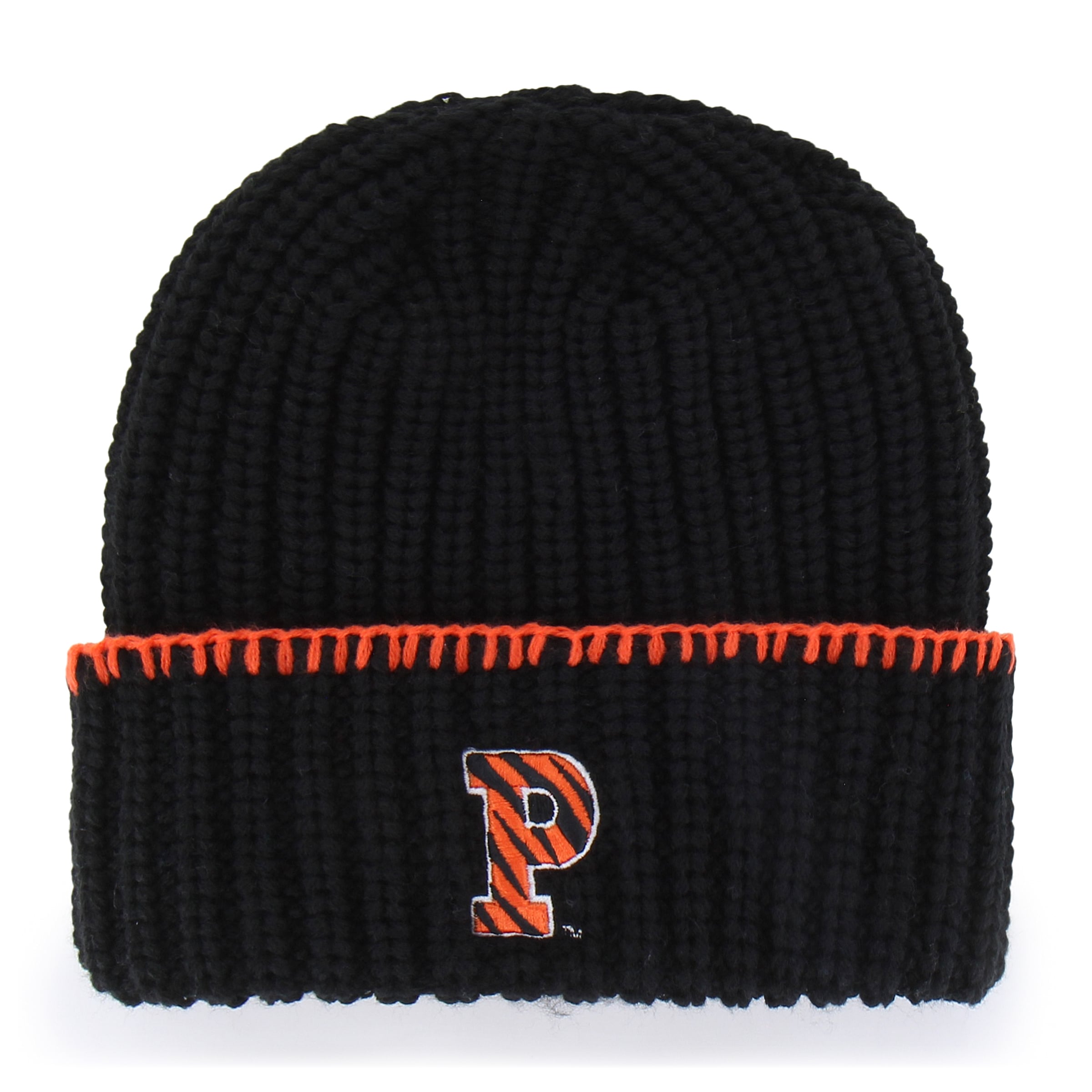 Bonnet à revers en maille point de couverture Princeton Tigers noir '47 pour femme