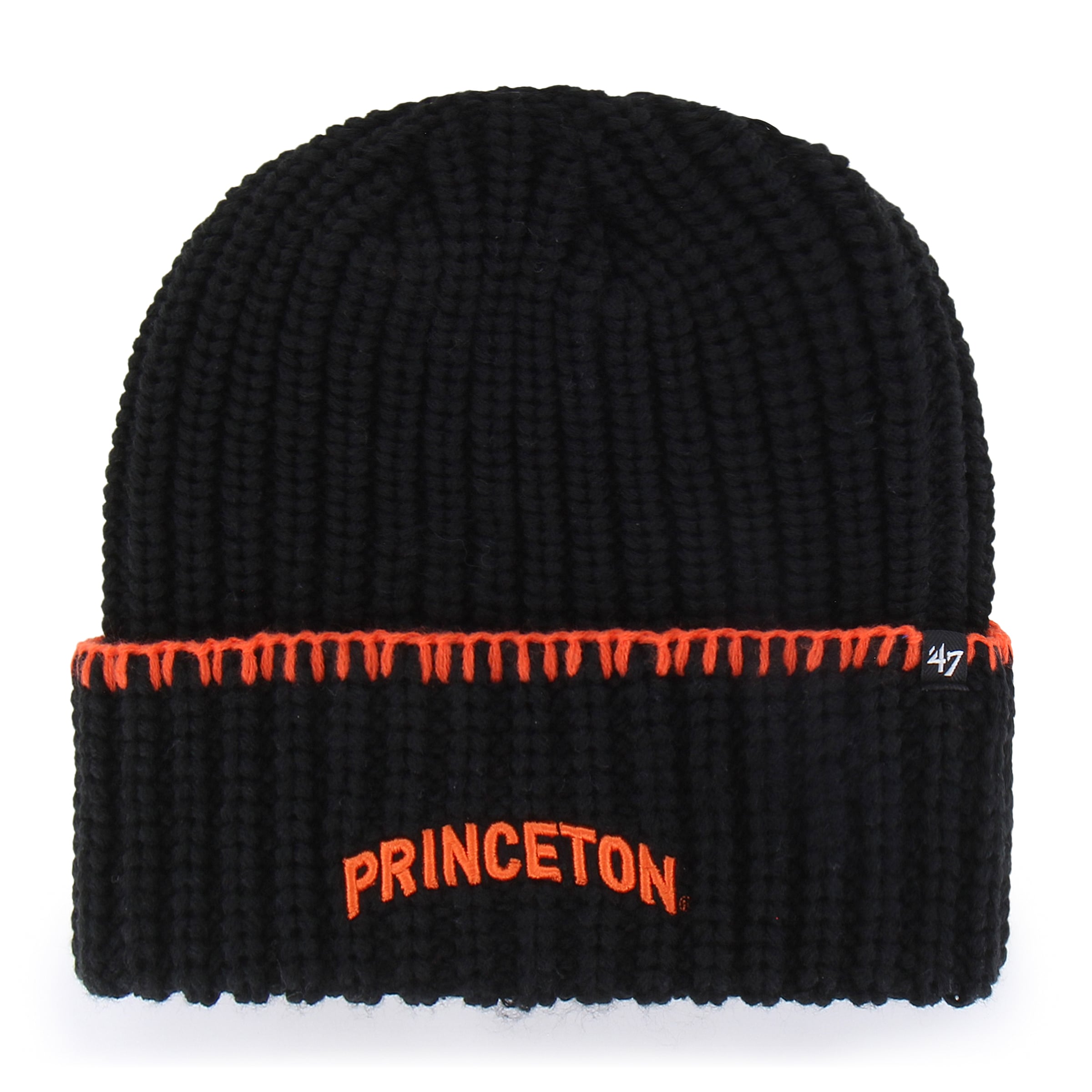 Bonnet à revers en maille point de couverture Princeton Tigers noir '47 pour femme