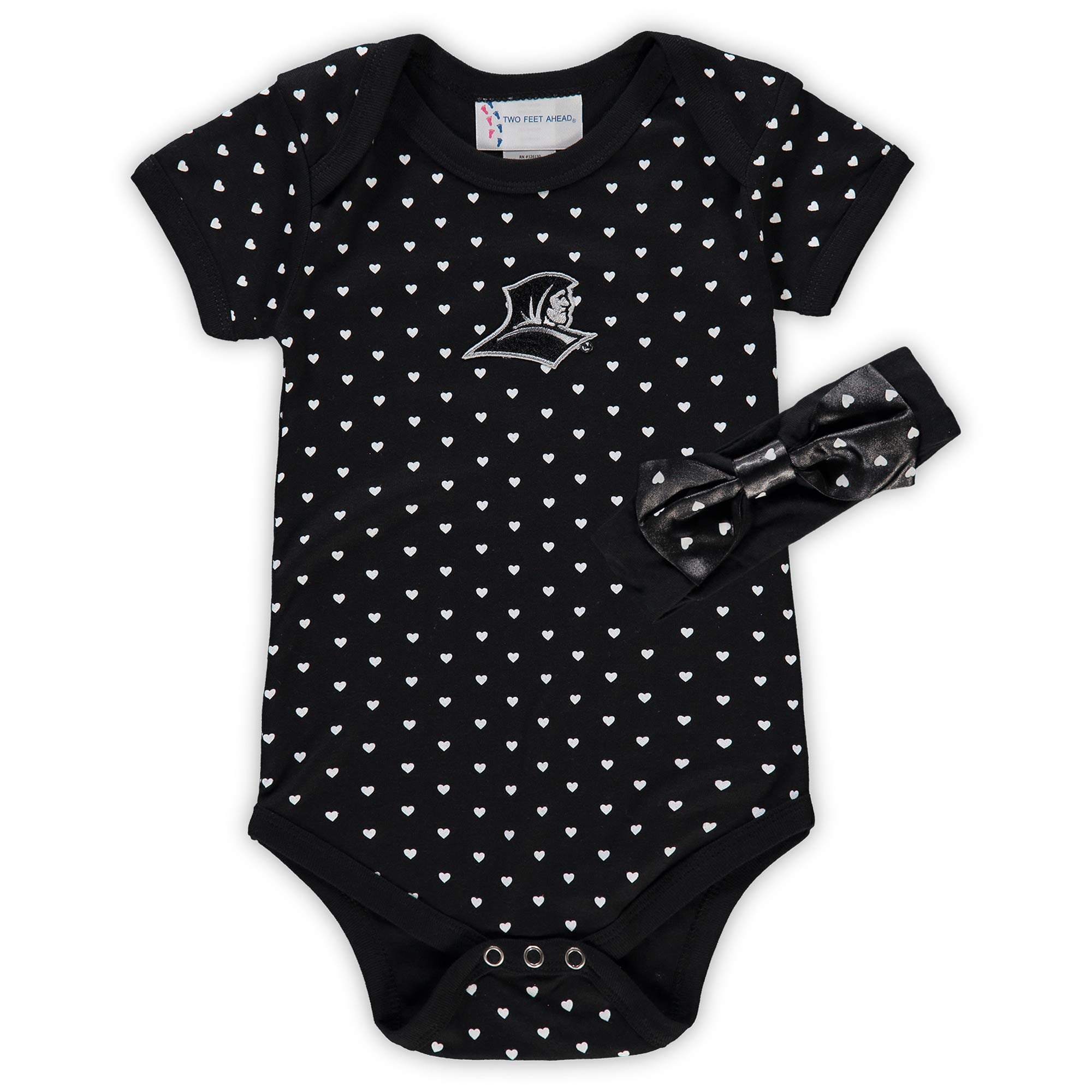 Ensemble bandeau et Providence Friars Hearts noir pour filles nouveau-nés nourrissons