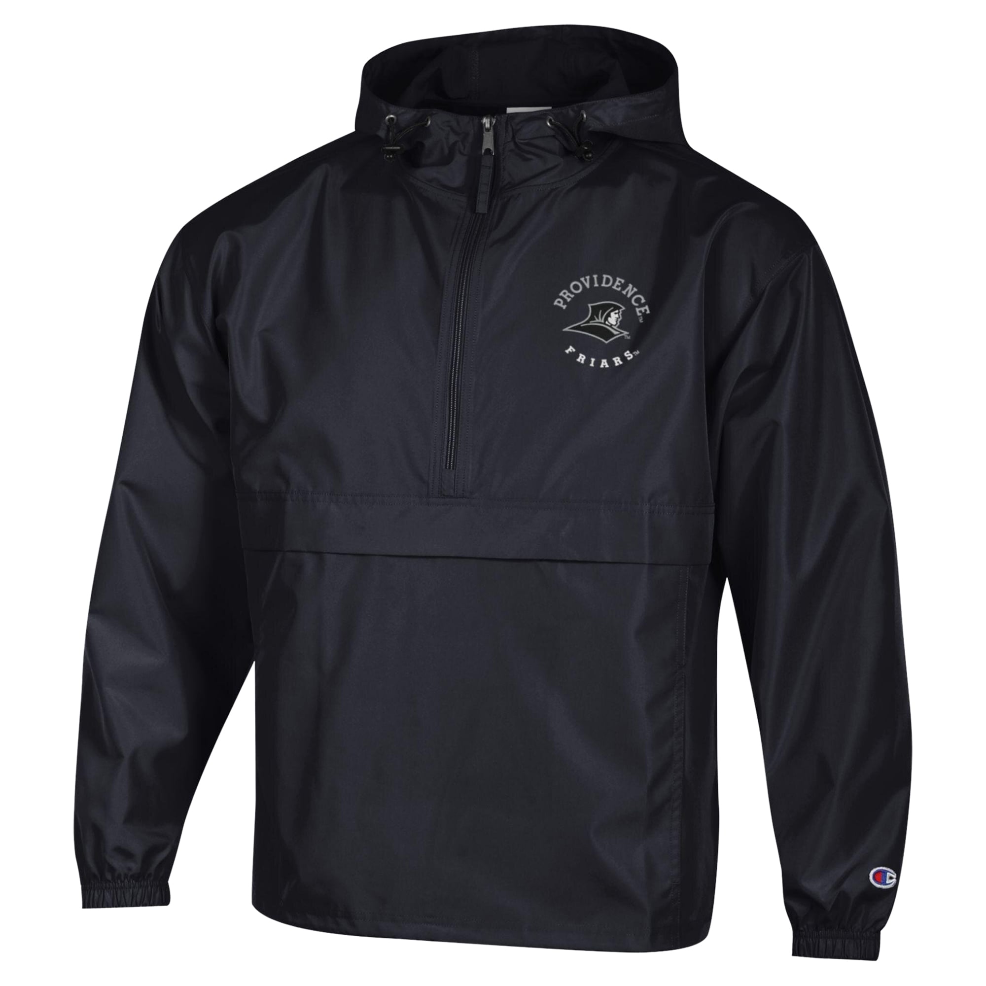 Veste à capuche zippée demi-zip compressible Champion Black Providence Friars pour homme