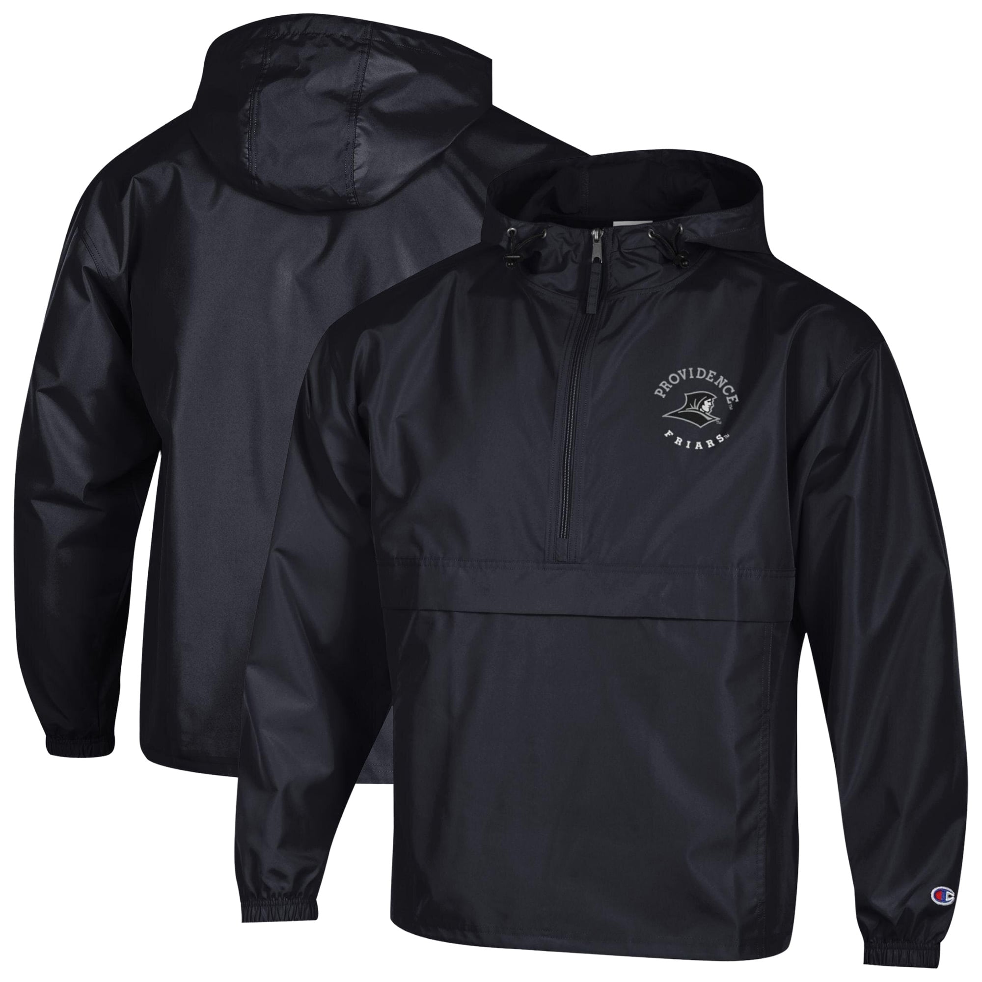Veste à capuche zippée demi-zip compressible Champion Black Providence Friars pour homme