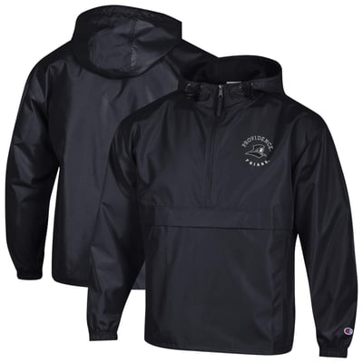 Providence Friars Champion Embroidered Half-Zip Hooded Packable Jacket - Black