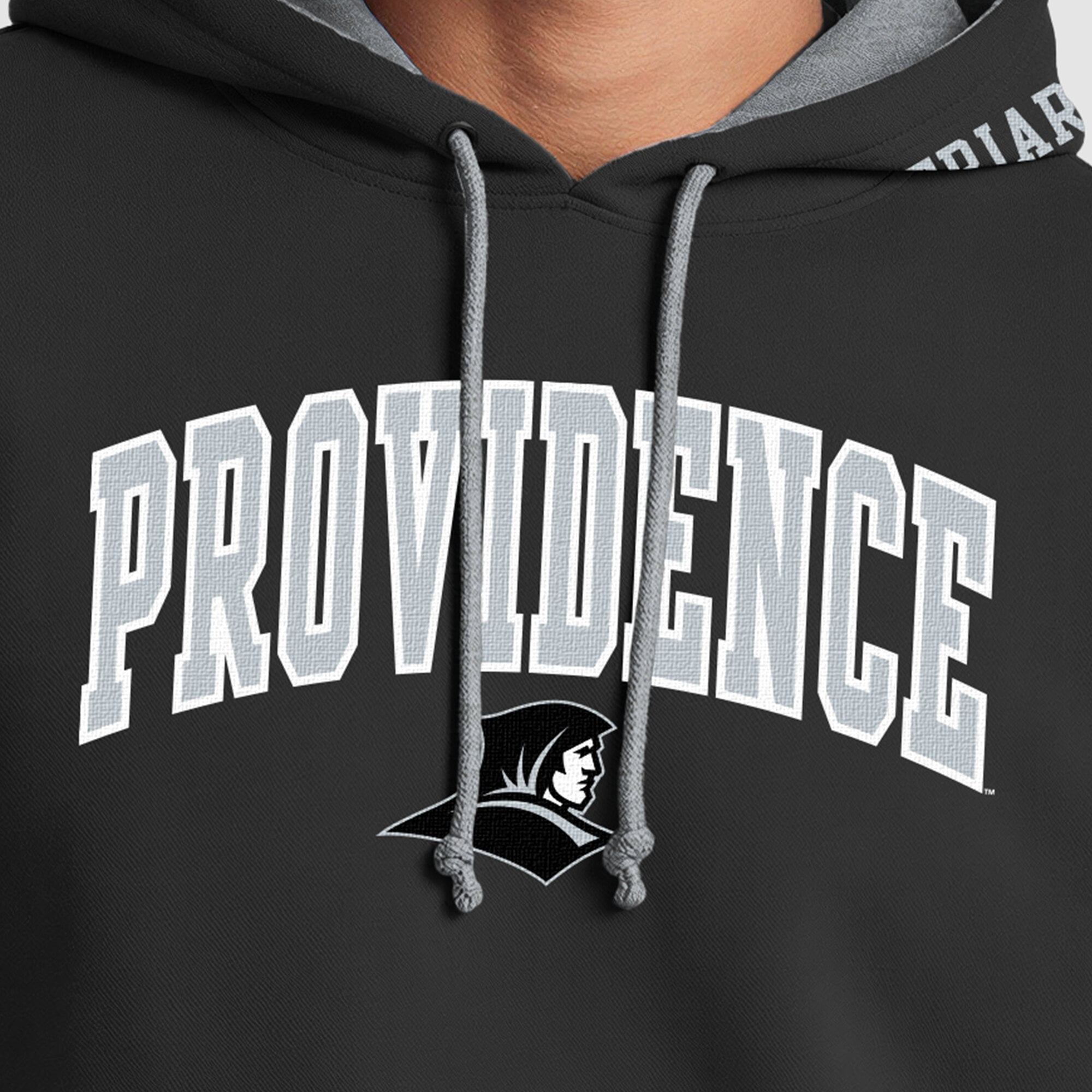 Sweat à capuche contrasté Champion noir/gris chiné Providence Friars pour homme