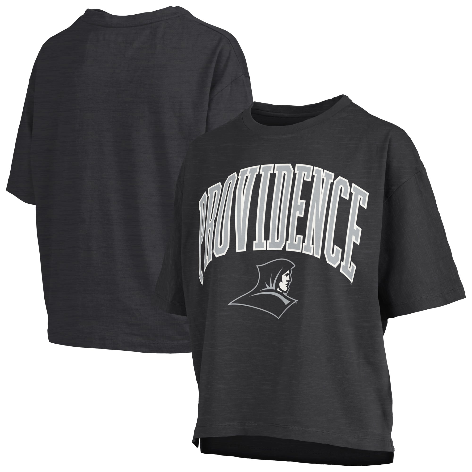 Women's Pressbox Black Providence Friars Oversized Nelson Arch Over Logo Slub T-Shirt