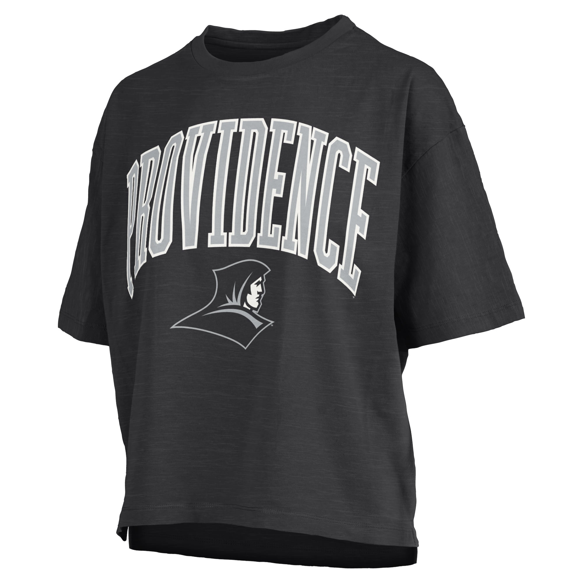 Women's Pressbox Black Providence Friars Oversized Nelson Arch Over Logo Slub T-Shirt