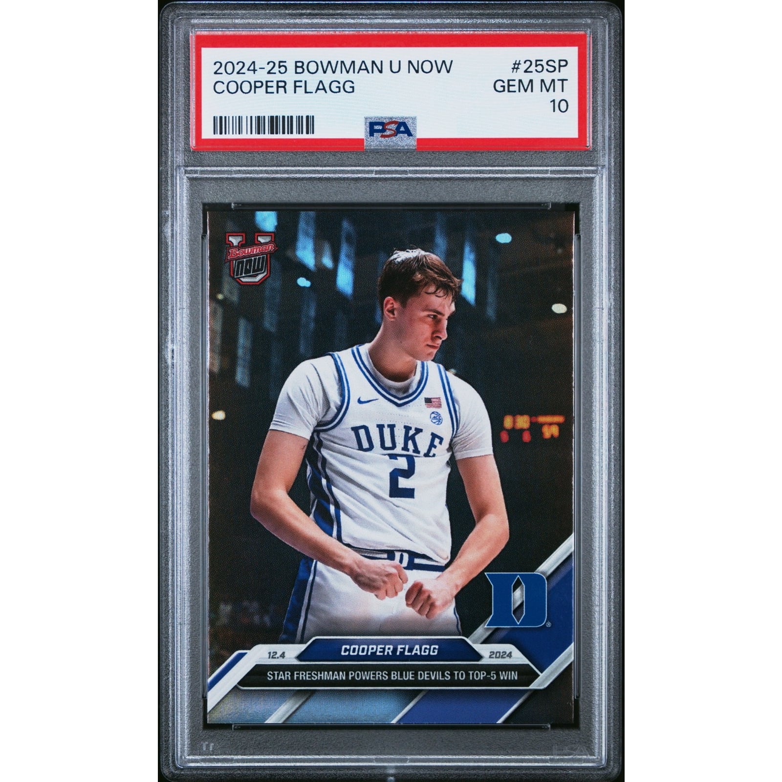 Cooper Flagg 2024-25 Bowman U NOW Lot (10 Cards) – PSA 8 & PSA 9 