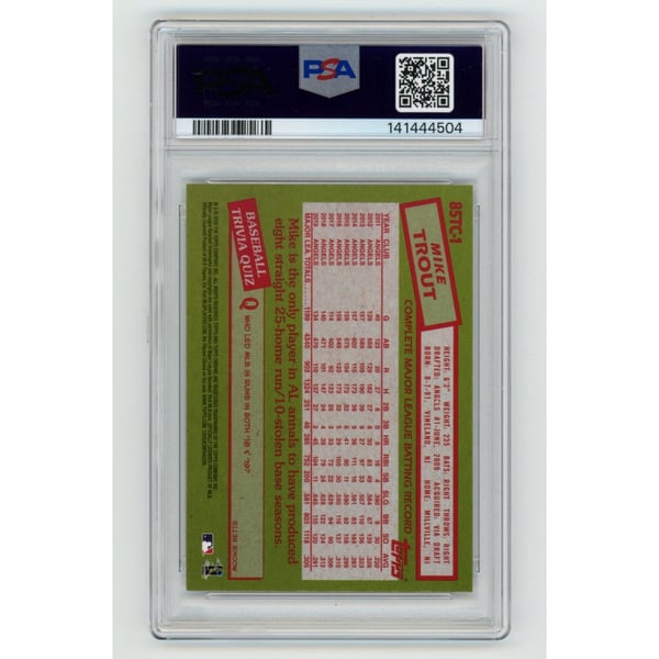 PSA 9 Mike Trout 2020 Ben Baller Chrome 1985 Topps #85TC1 MINT 