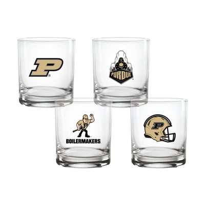  Purdue Boilermakers Indigo Falls Core 4-Pack Collectors 14oz. Rocks Glass Set
