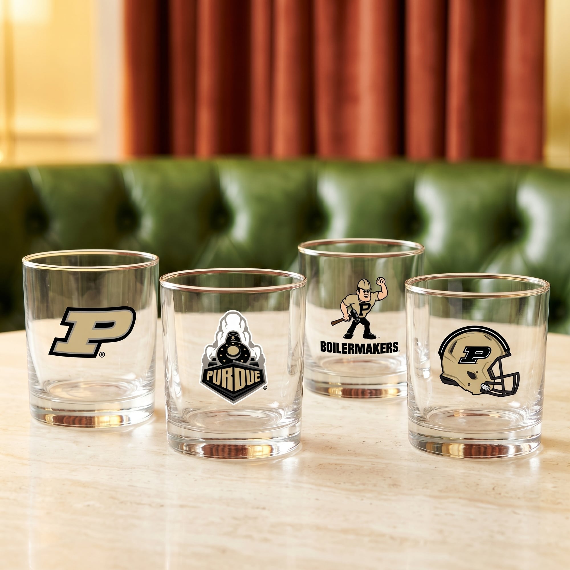 Indigo Falls  Purdue Boilermakers Core 4-Pack Collectors Rocks Glass Set