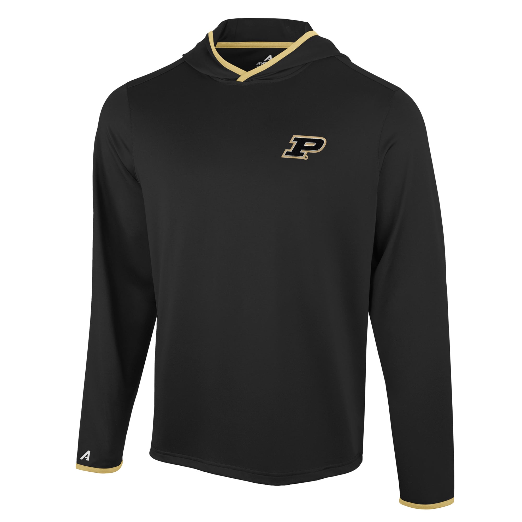 T-shirt à capuche manches longues Antigua Black Purdue Boilermakers Brink Color Pop pour homme