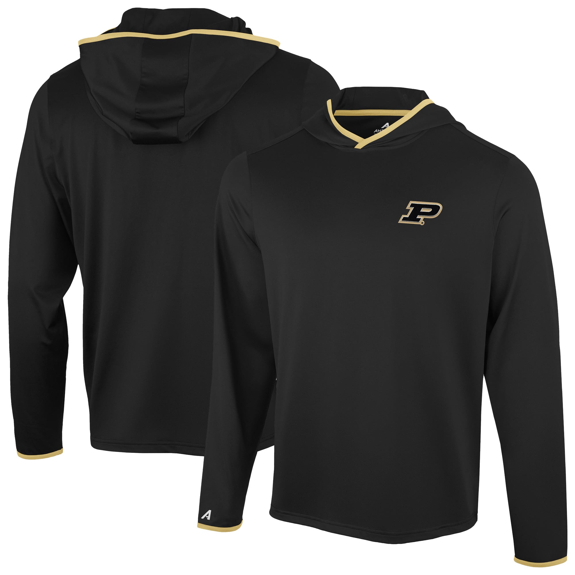 T-shirt à capuche manches longues Antigua Black Purdue Boilermakers Brink Color Pop pour homme