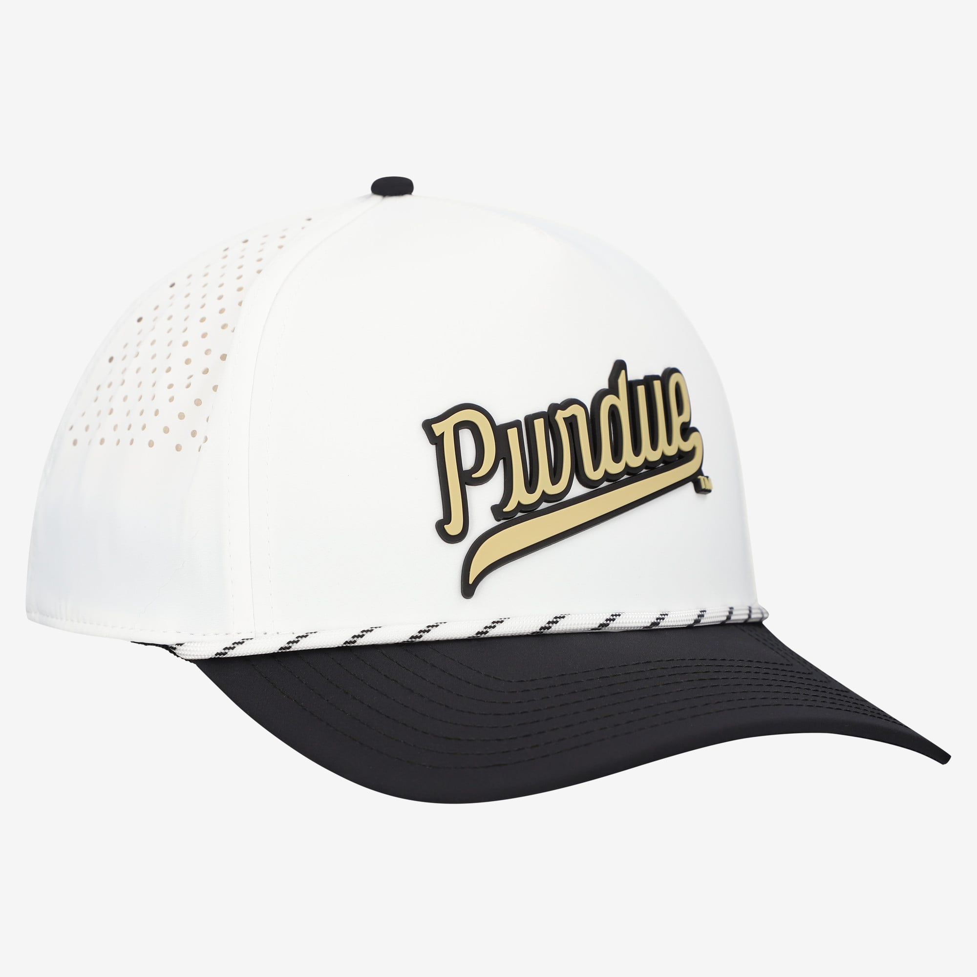 Men's Branded Bills White/Black Purdue Boilermakers Classic Adjustable Rope Hat