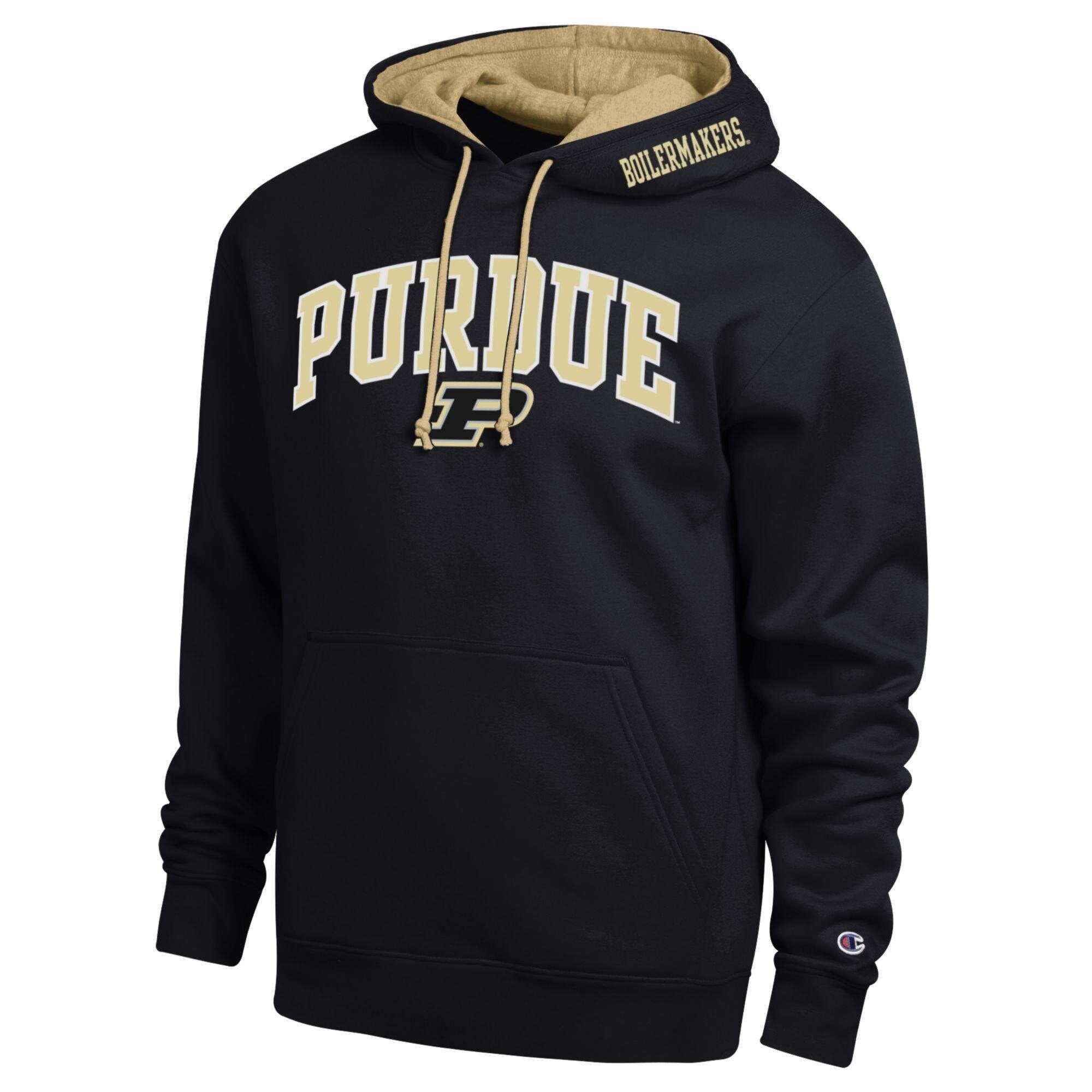 Men's Champion Gold Purdue Boilermakers Arch Tackle Twill Hoodie