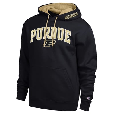  Purdue Boilermakers Champion Arch Tackle Twill Hoodie - Black
