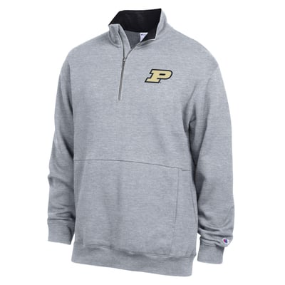  Purdue Boilermakers Champion Fleece Quarter-Zip Pullover - Heather Gray