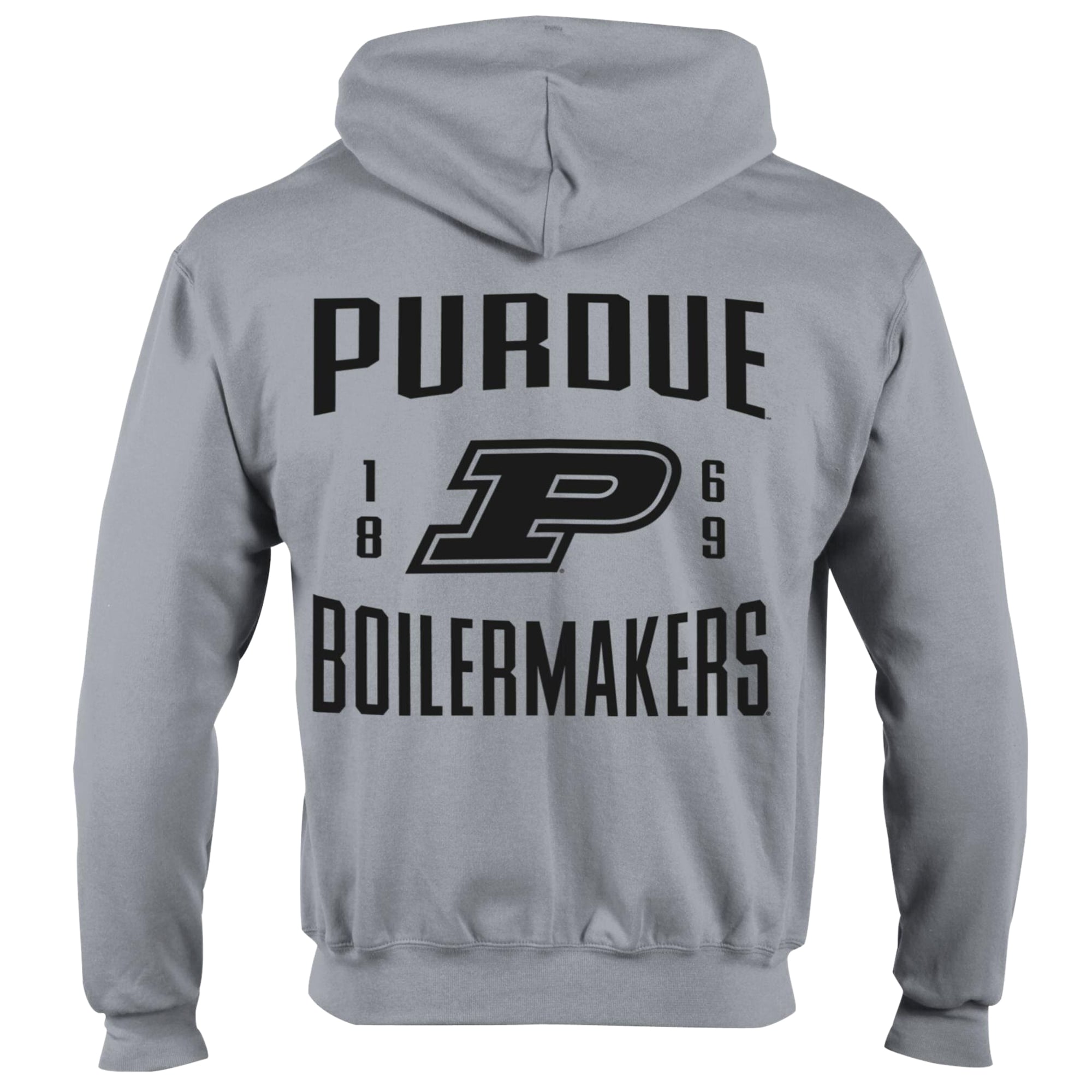 Men's Champion Heather Gray Purdue Boilermakers Varsity Powerblend Full-Zip Fleece Hoodie