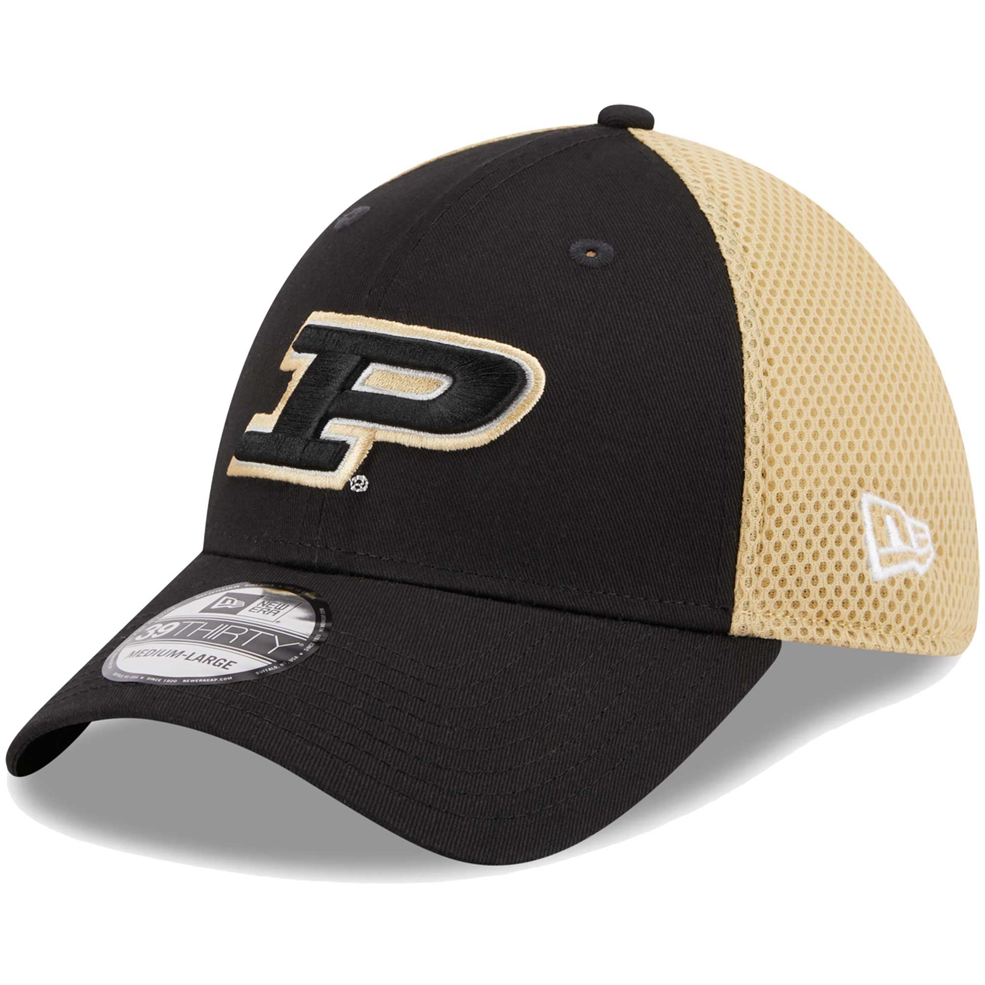 Men's New Era Black Purdue Boilermakers Evergreen Neo 39THIRTY Flex Hat