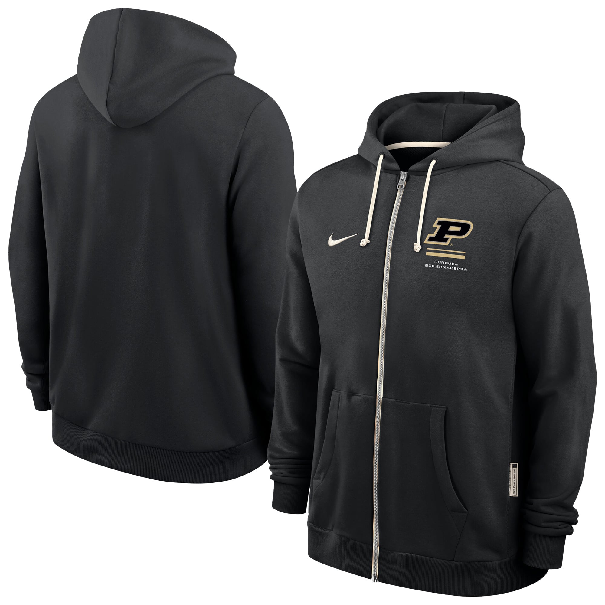 Men's Nike Black Purdue Boilermakers 2026 Sideline Dri-FIT Full-Zip Hoodie