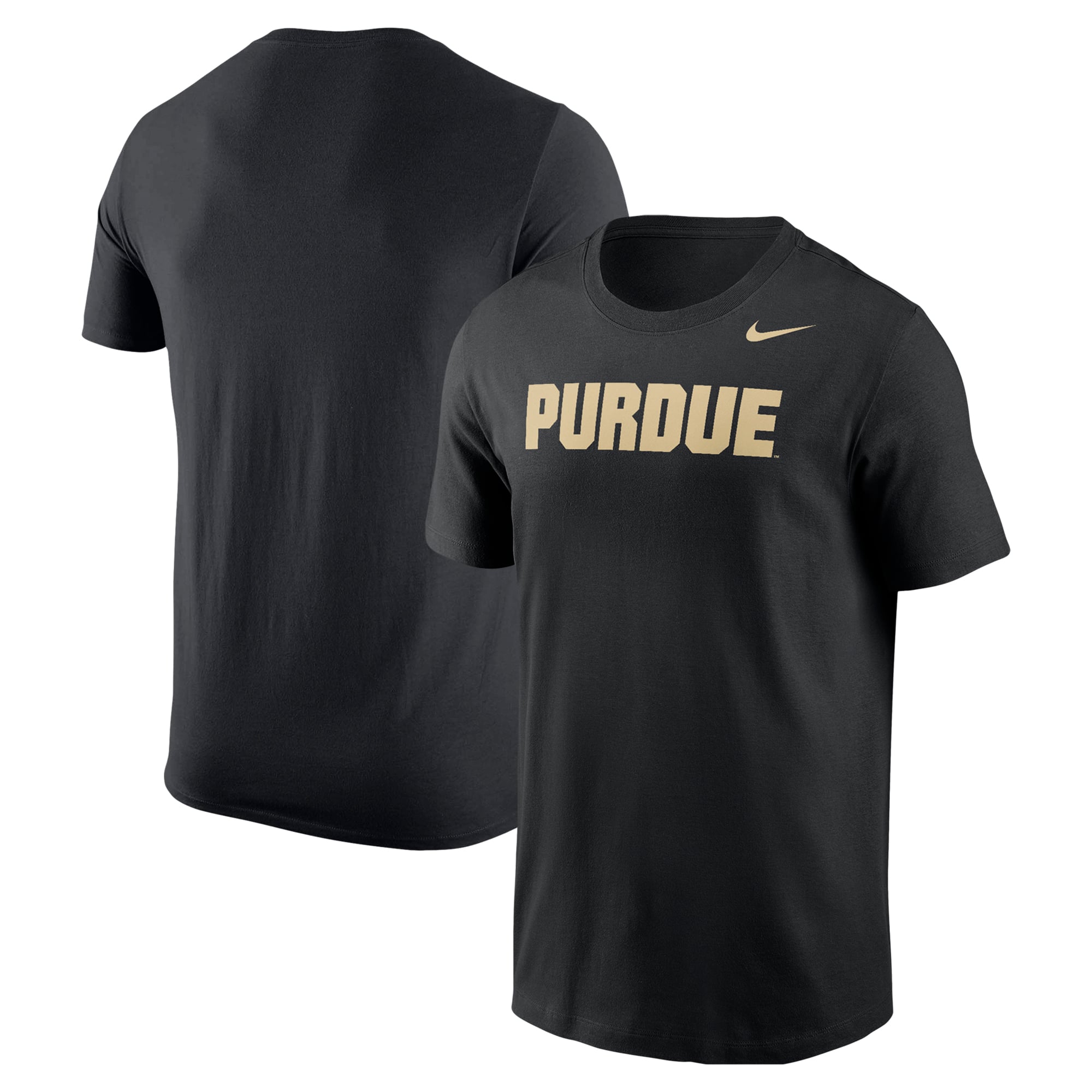 T-shirt Nike noir avec logo Purdue Boilermakers pour homme