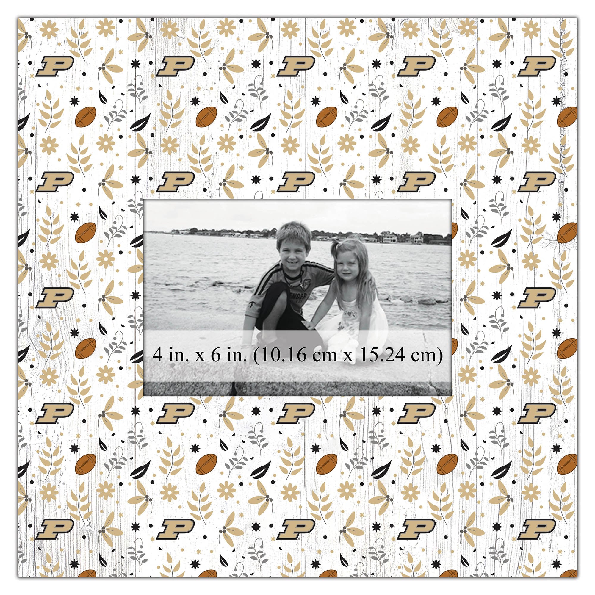 Purdue Boilermakers 10'' x 10'' Floral Pattern Frame