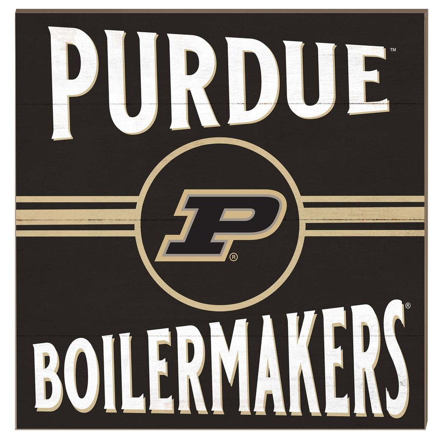 Purdue Boilermakers 10'' x 10'' Retro Team Sign