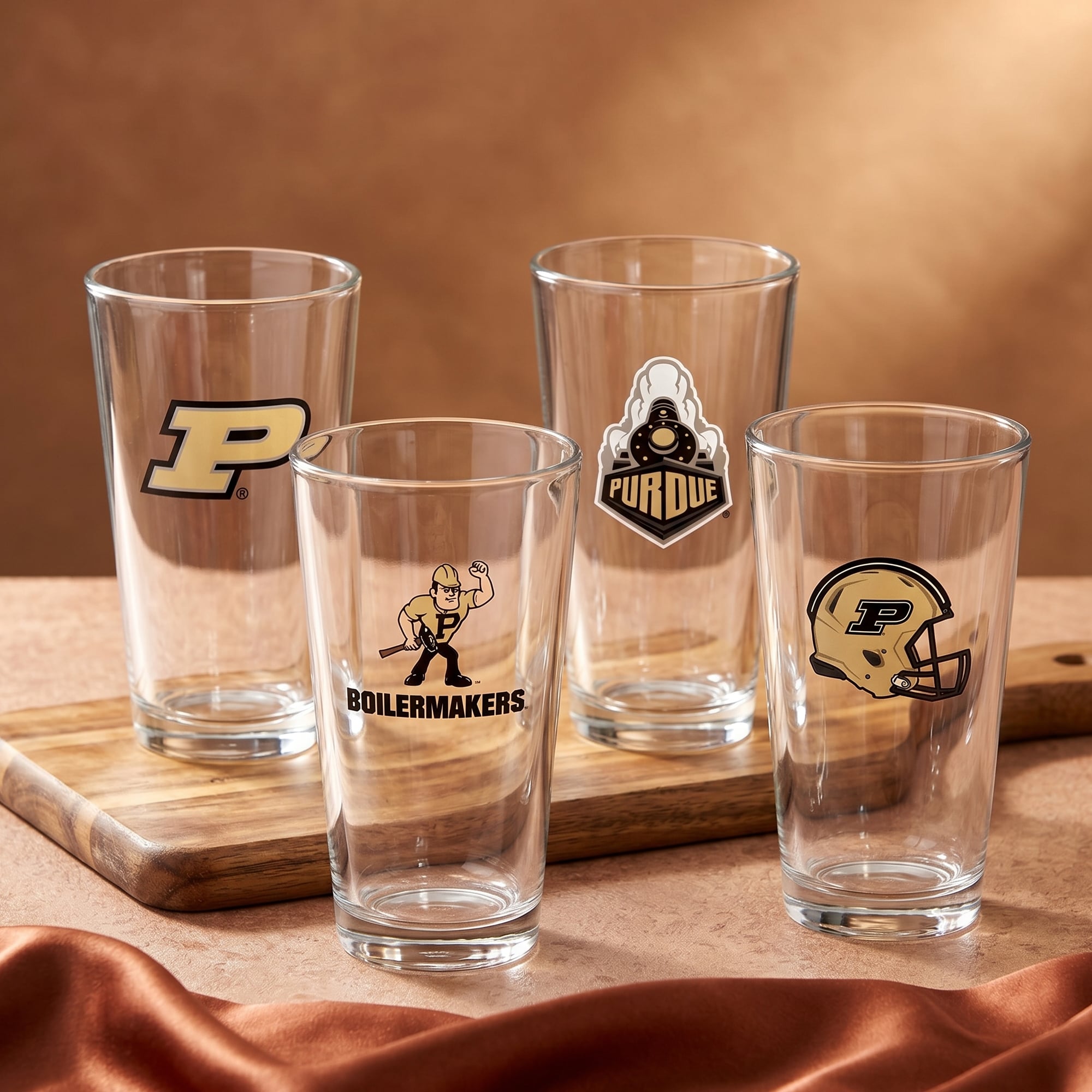 Purdue Boilermakers 16oz. Collector Pint Glass Four-Piece Set